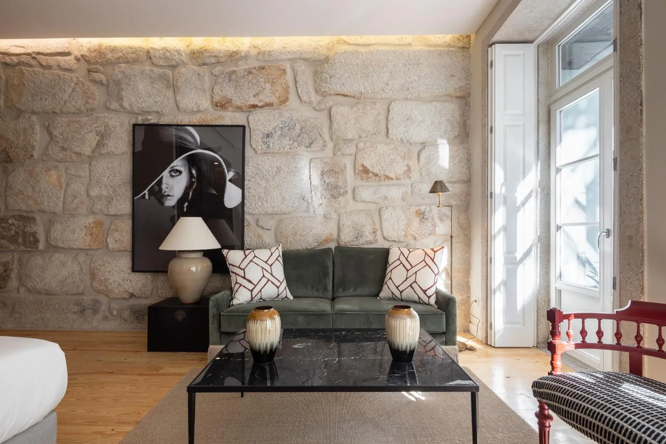 Seating area, Bed in Líbere Porto Laranjais Seating area, Bed in Líbere Porto Laranjais