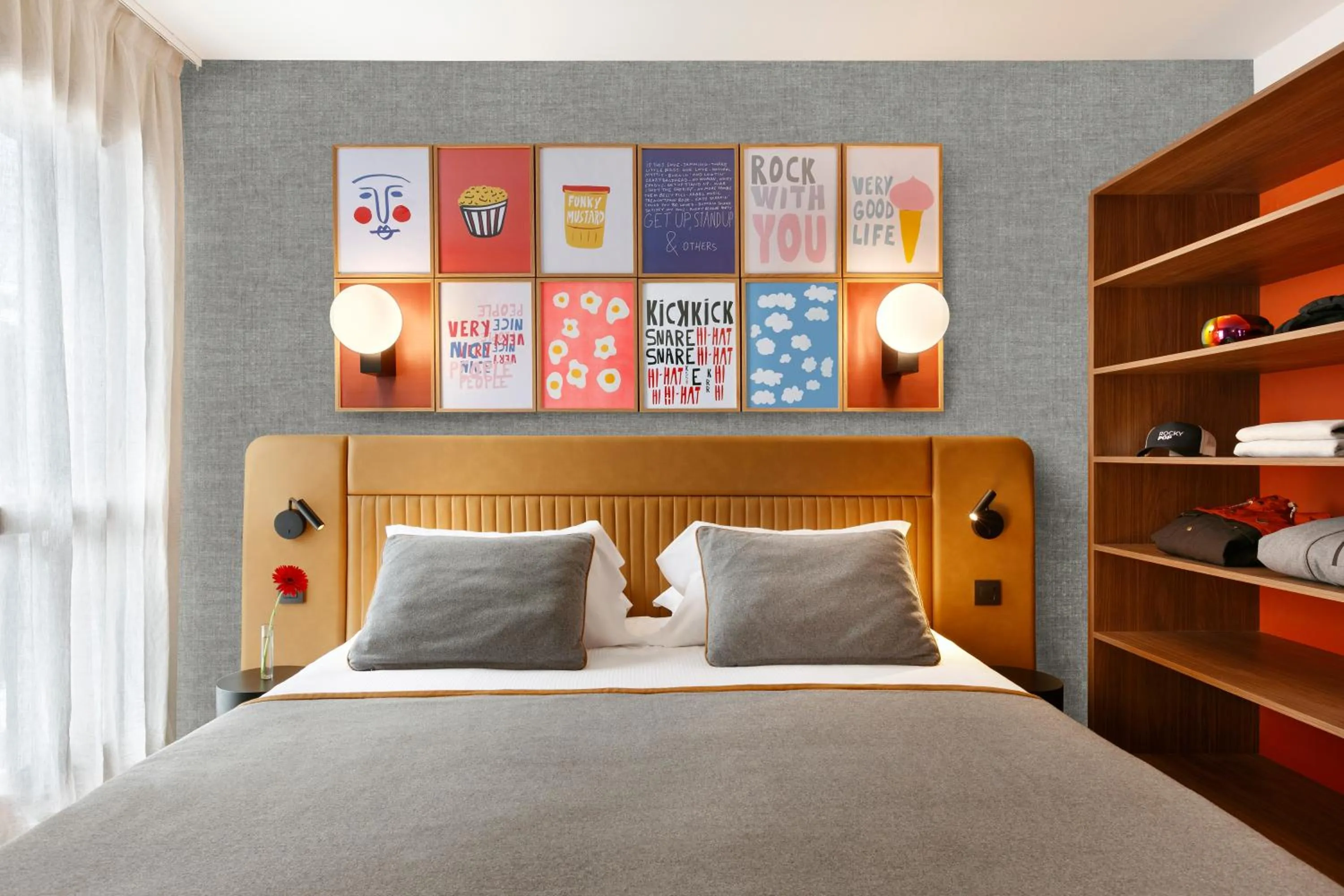 Bed in RockyPop Flaine Hotel & Spa