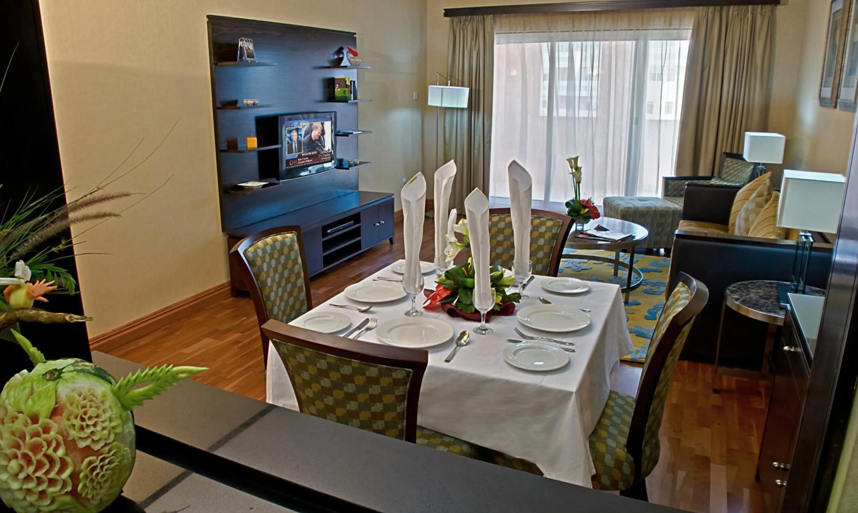 Living room in Chelsea Gardens Hotel Apartment