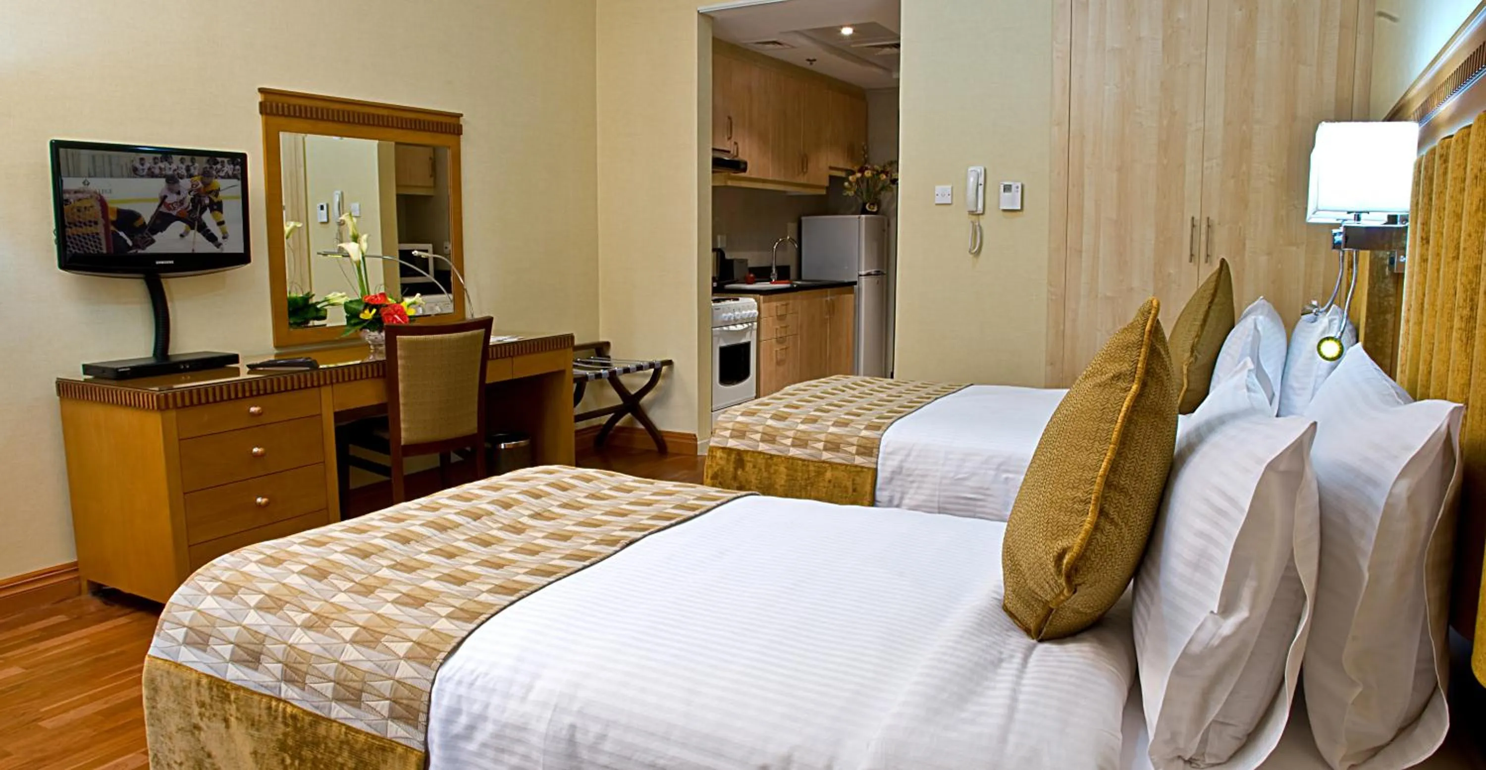 Bed in Chelsea Gardens Hotel Apartment