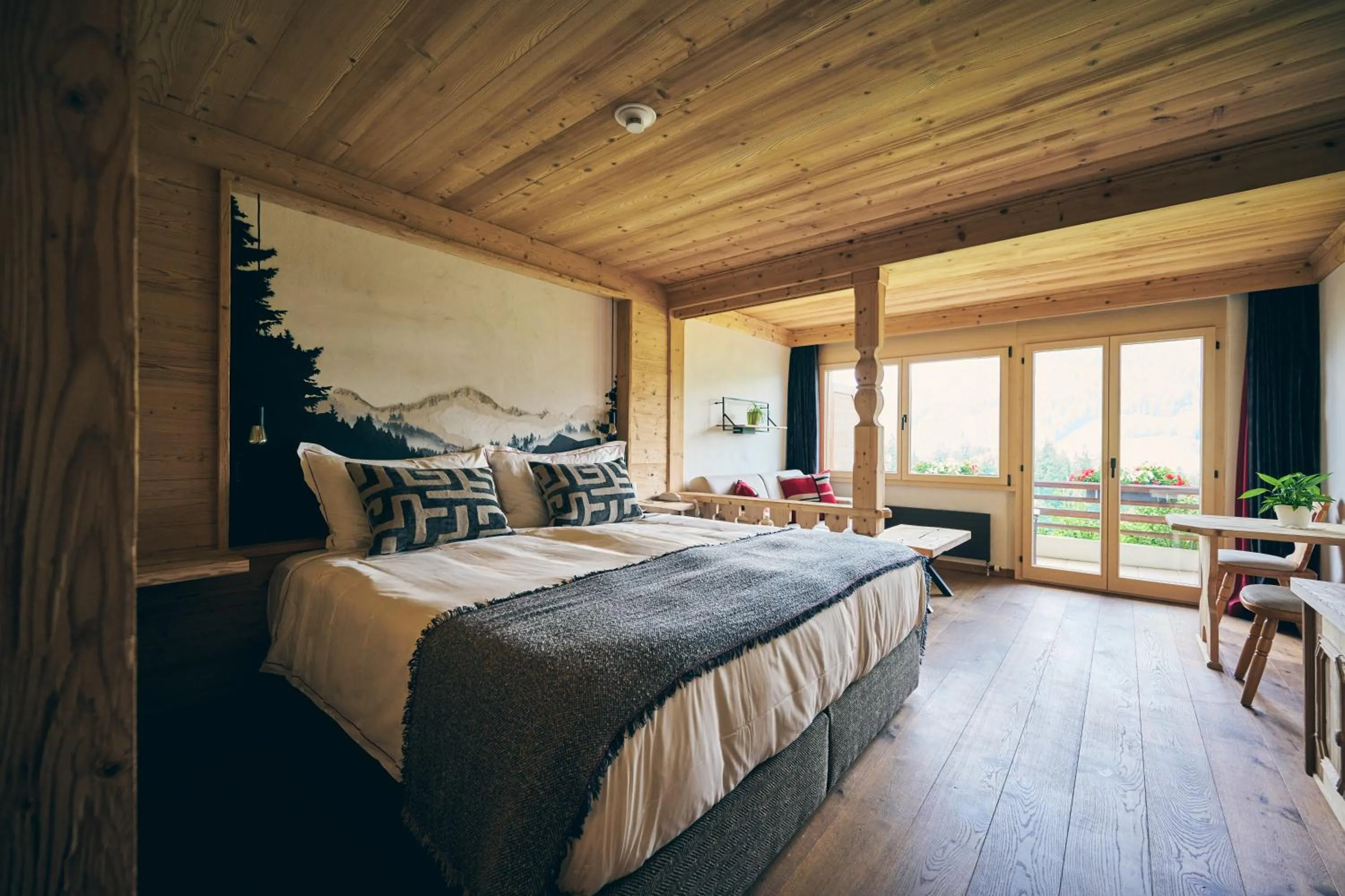 Bed in Hotel Le Grand Chalet Gstaad