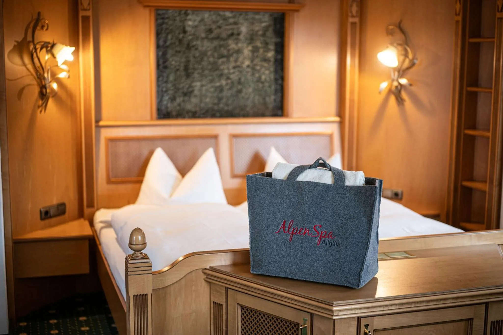 Bed in Wohlfühlhotel Berwanger Hof