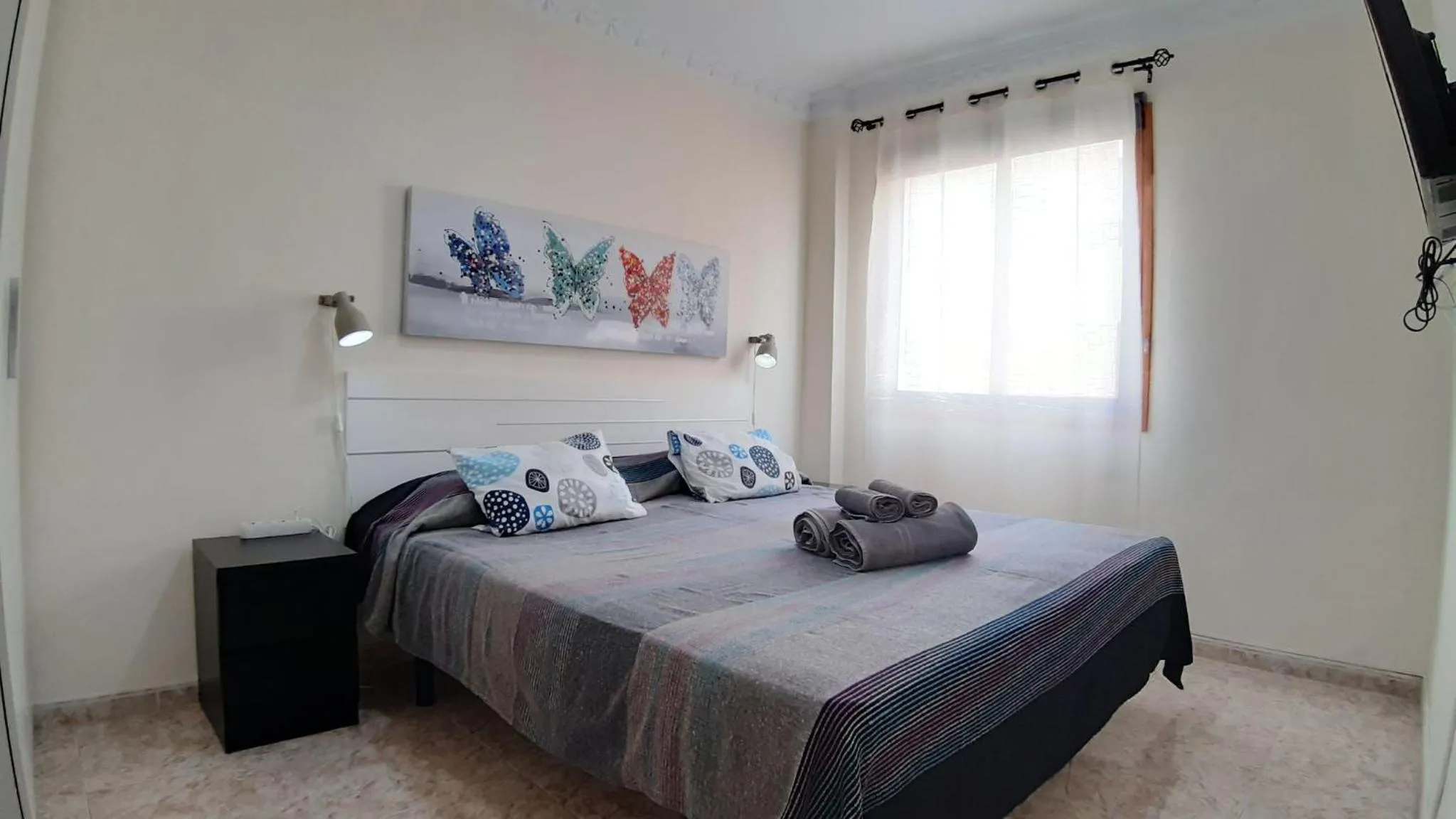 Bedroom, Bed in Charming 3-Bedroom Apartment in Corralejo, Lanzarote