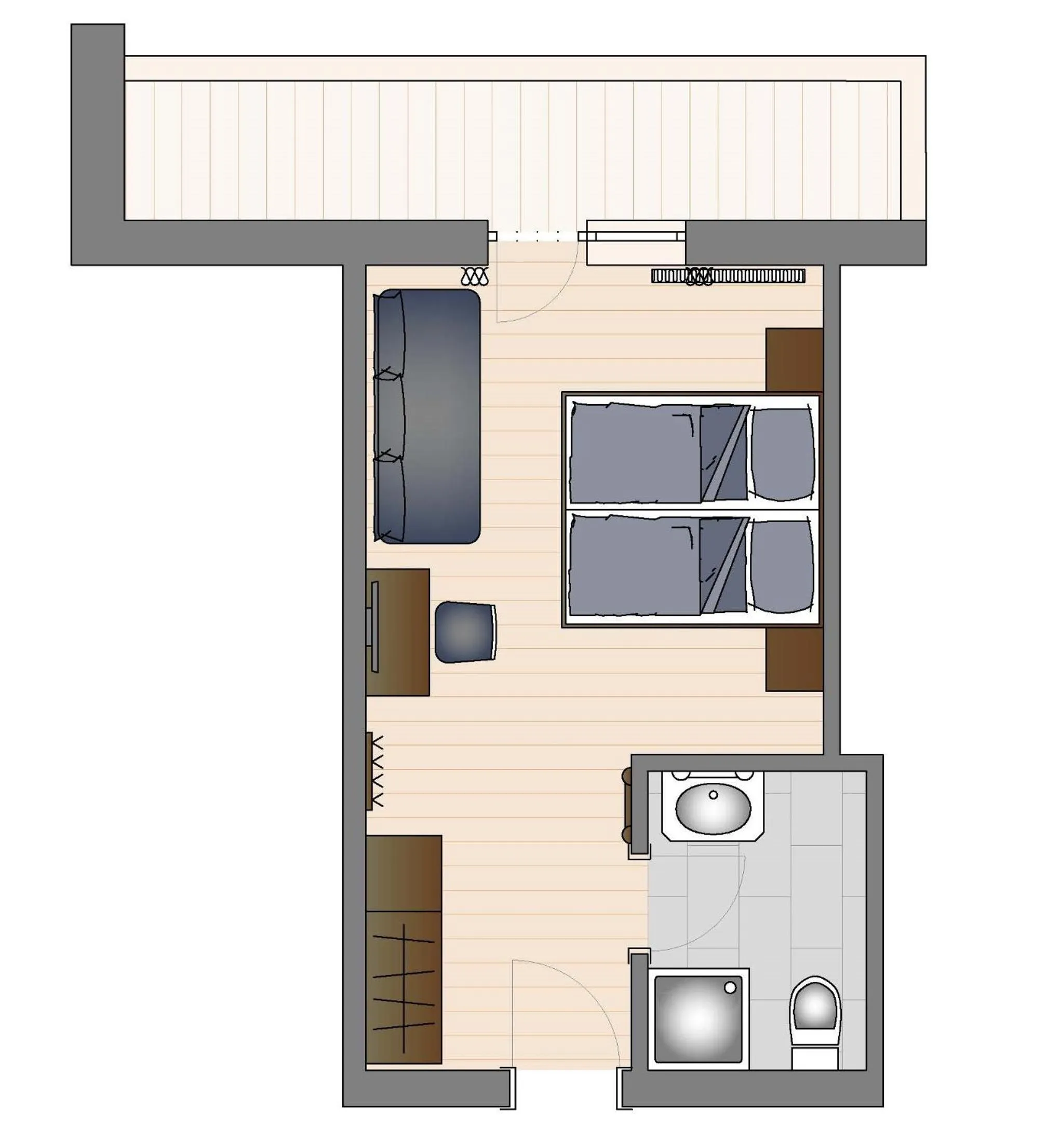 Photo of the whole room in Das Grünholz Aparthotel