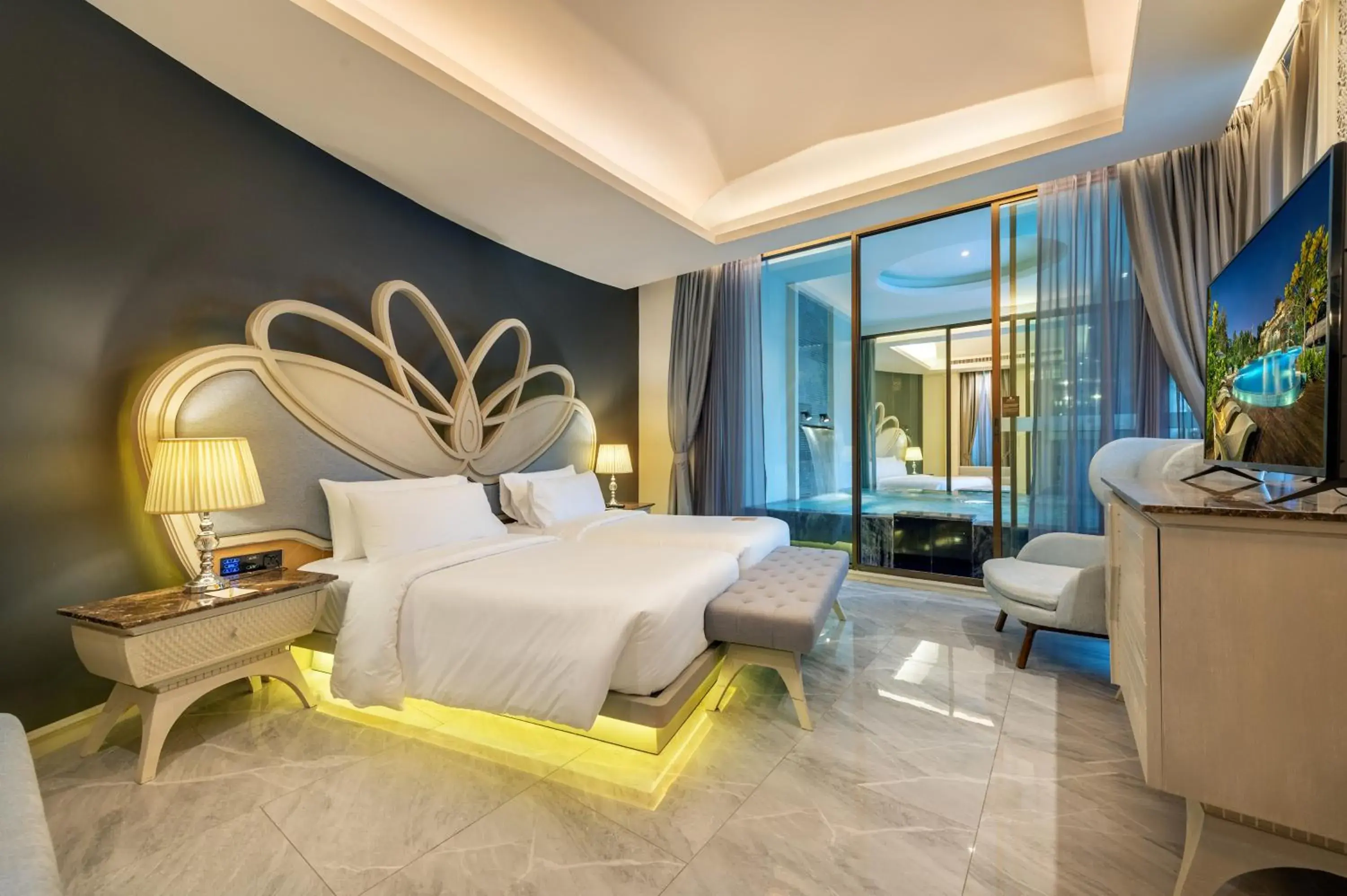 Bedroom, Bed in Phukalini Luxury Pool Villa & Onsen Bedroom, Bed in Phukalini Luxury Pool Villa & Onsen