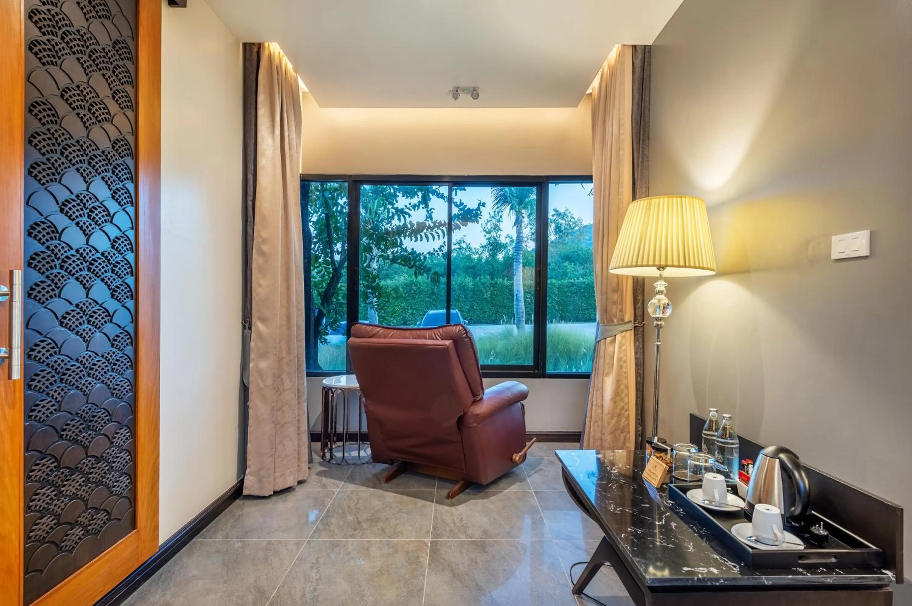 Seating area in Phukalini Luxury Pool Villa & Onsen