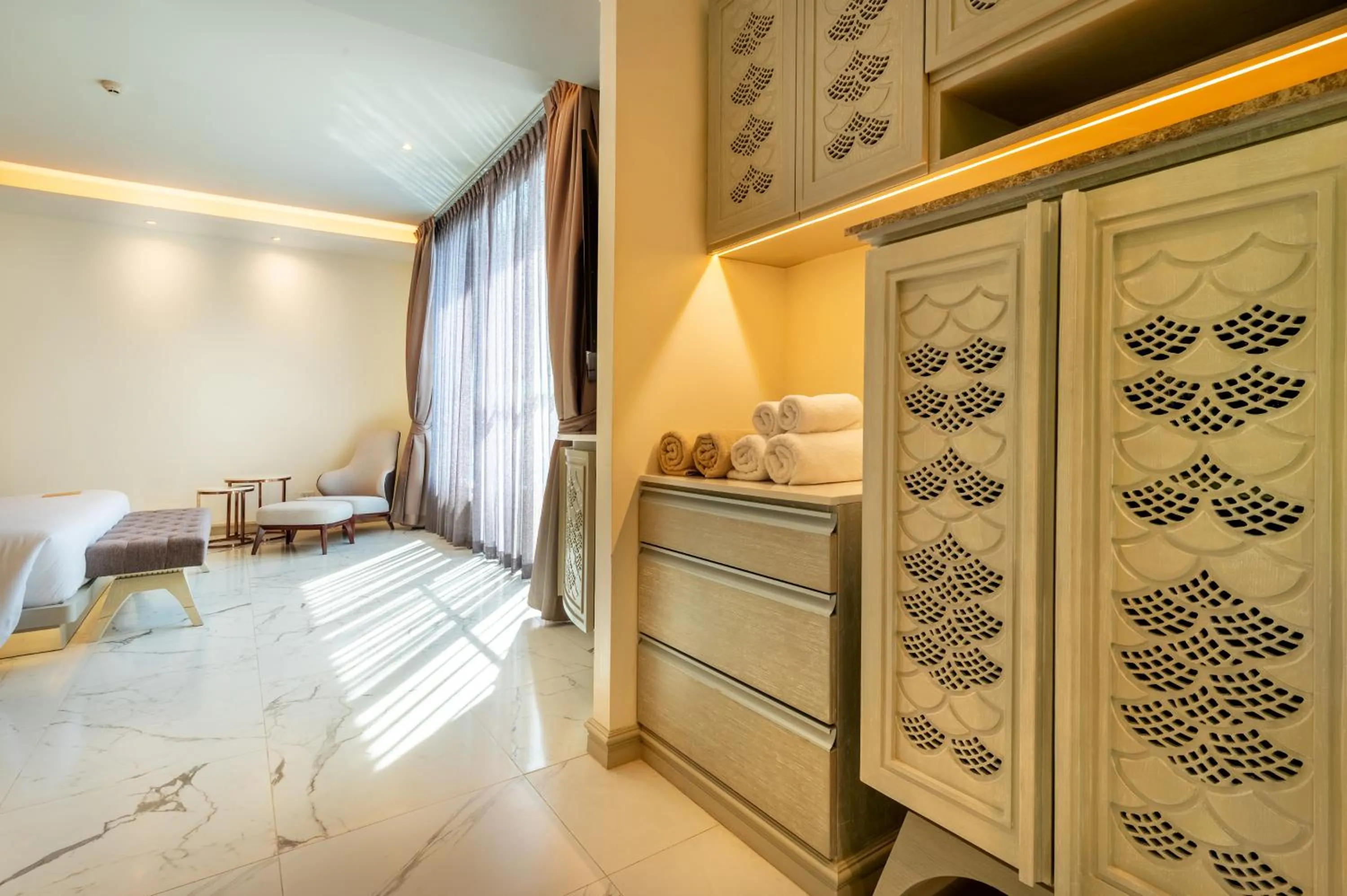 Bedroom, Bed in Phukalini Luxury Pool Villa & Onsen