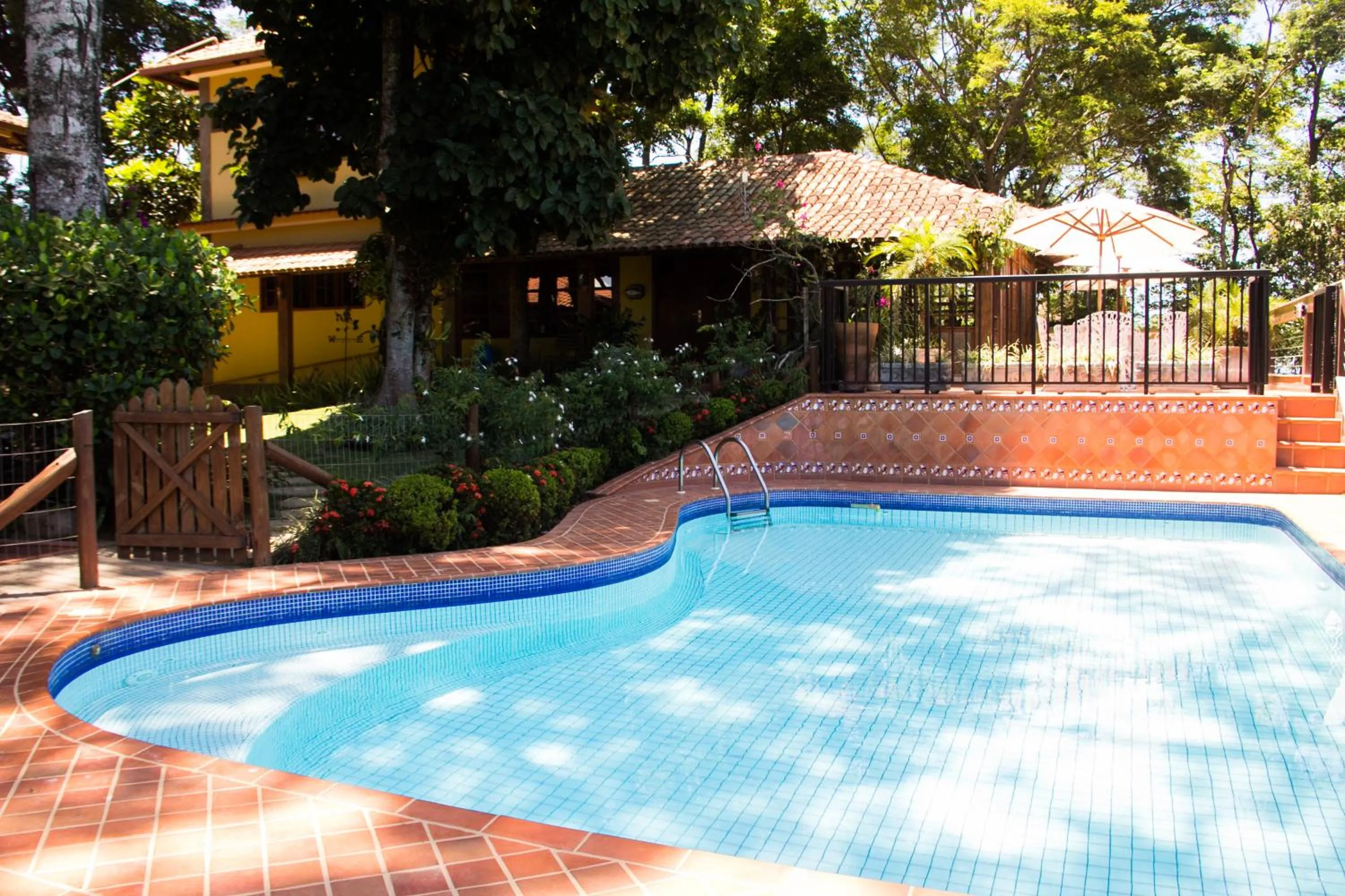 Pool view in Pousada da Mata