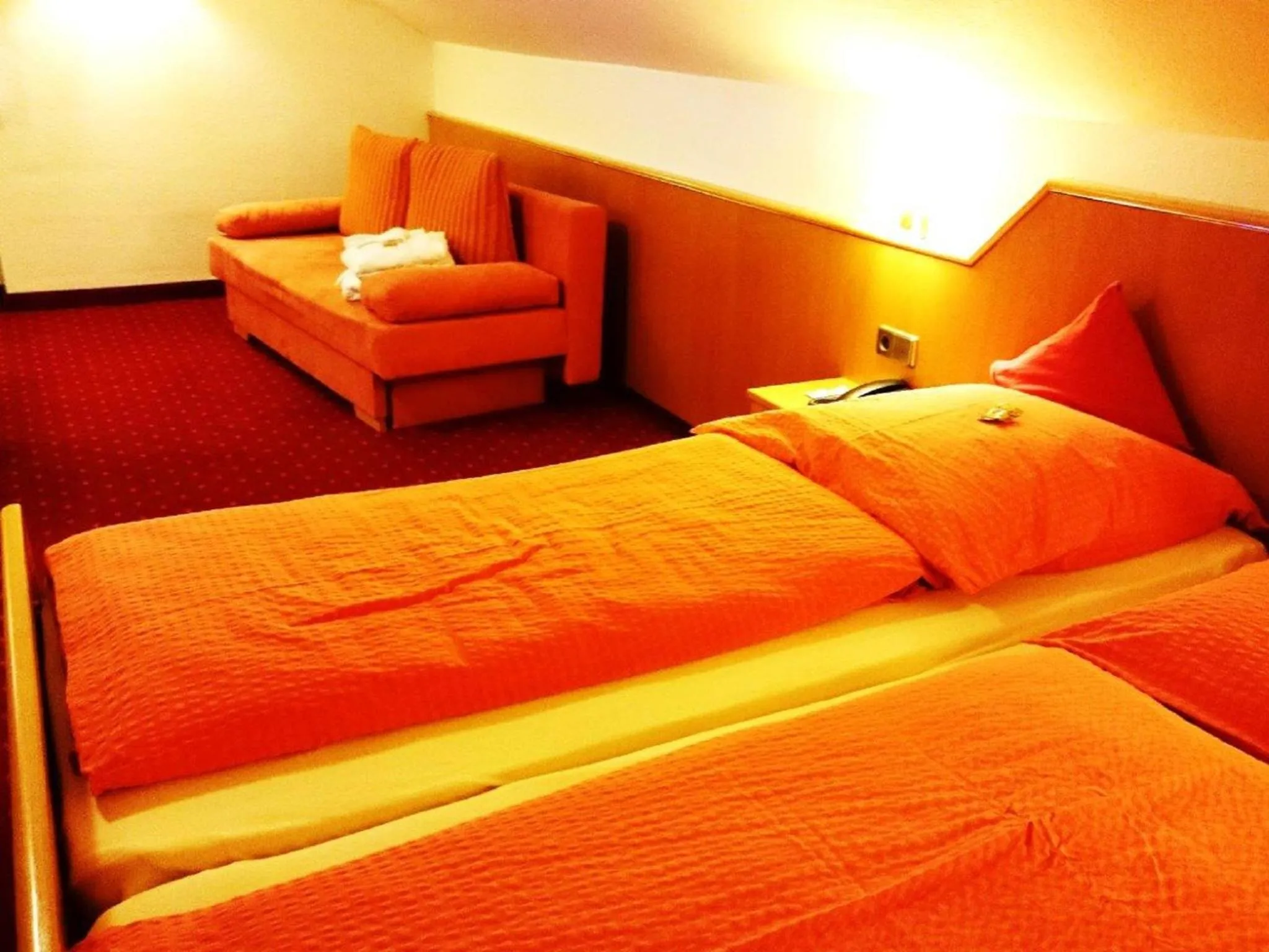 Bed in Hotel Goldbächel