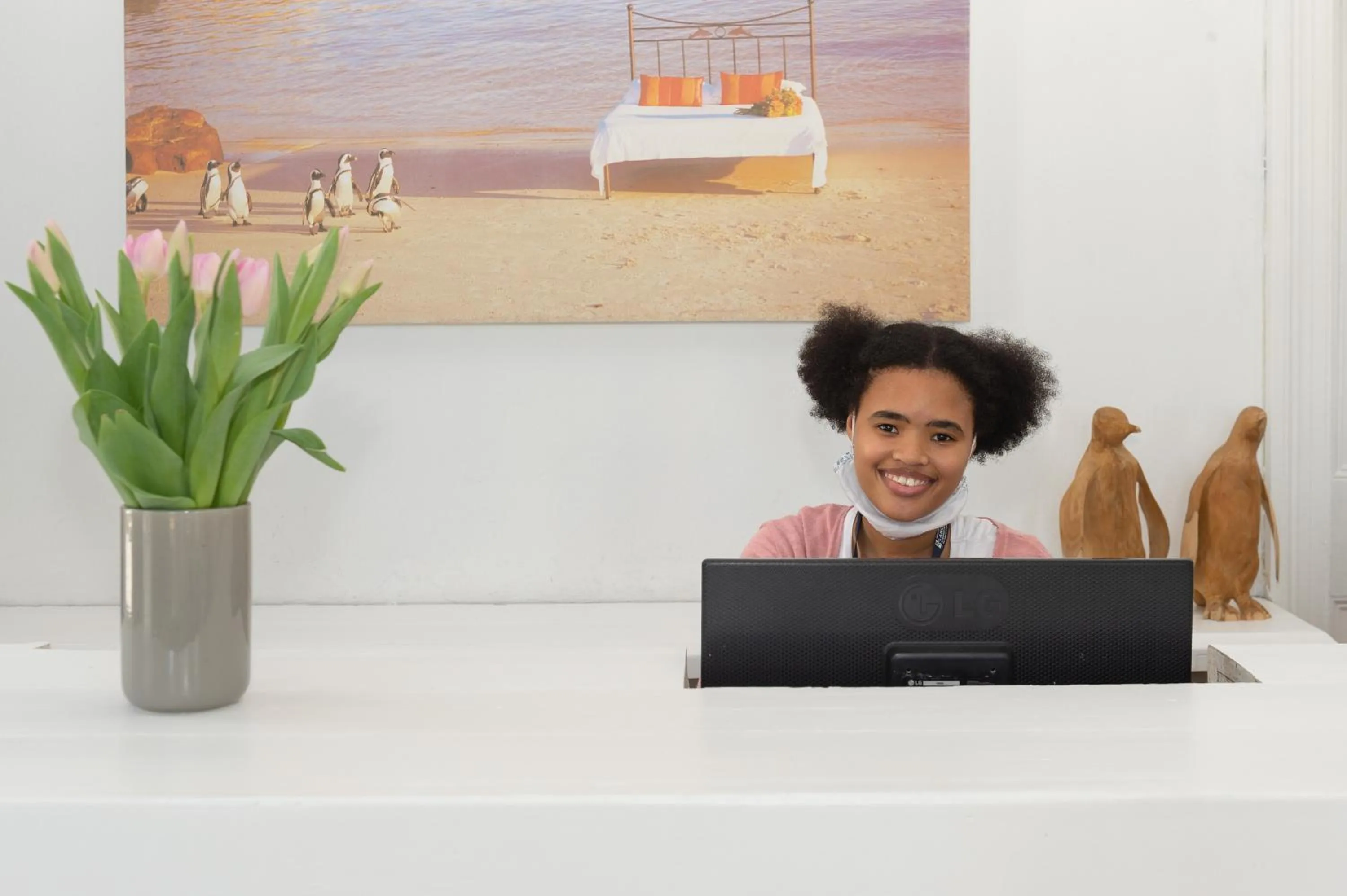 Staff in Boulders Beach Hotel, Cafe and Curio shop