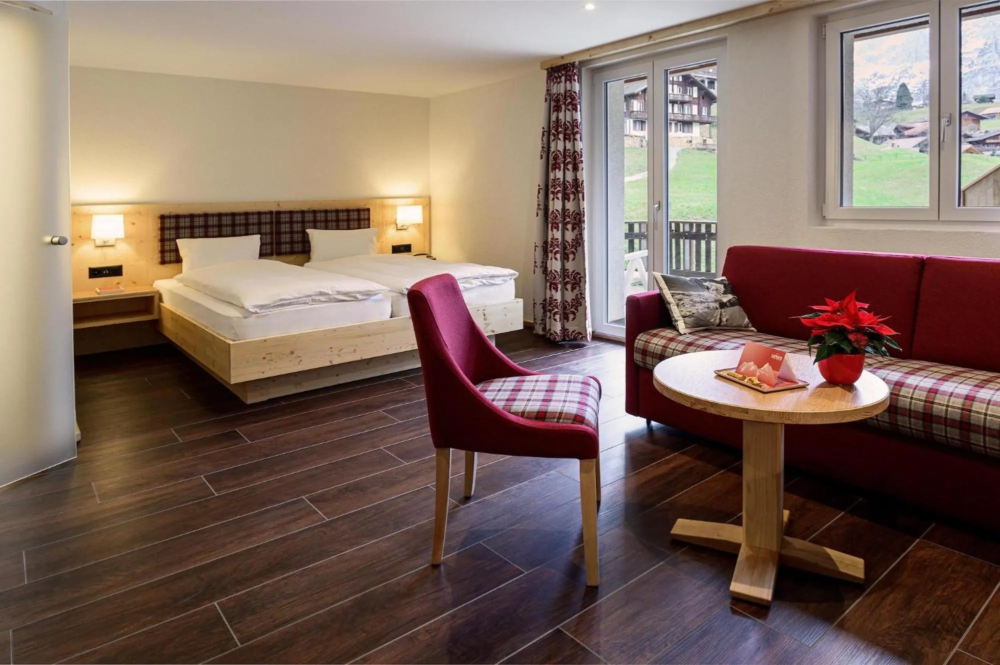 View (from property/room), Bed in Hotel Caprice - Grindelwald