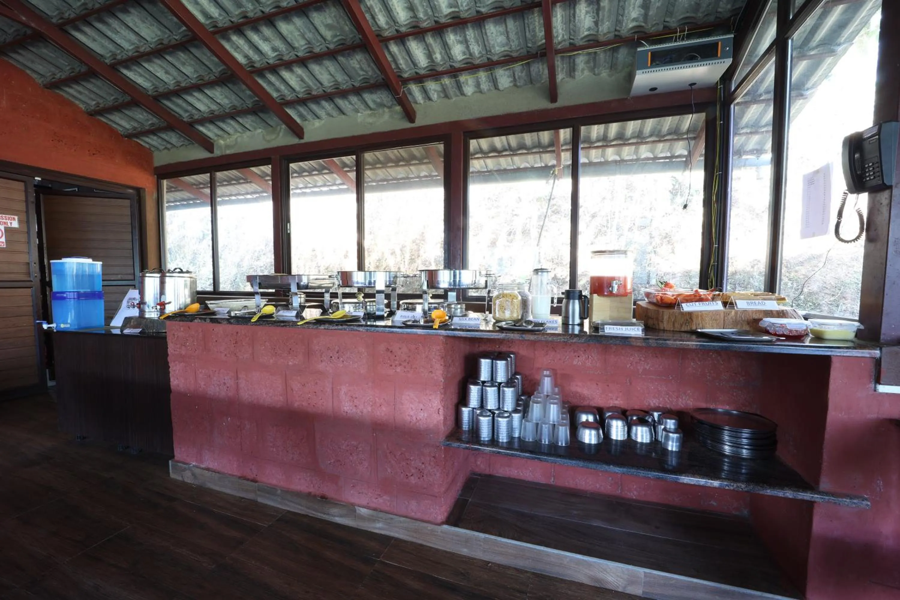 Buffet breakfast in Three Hills Resort Coorg