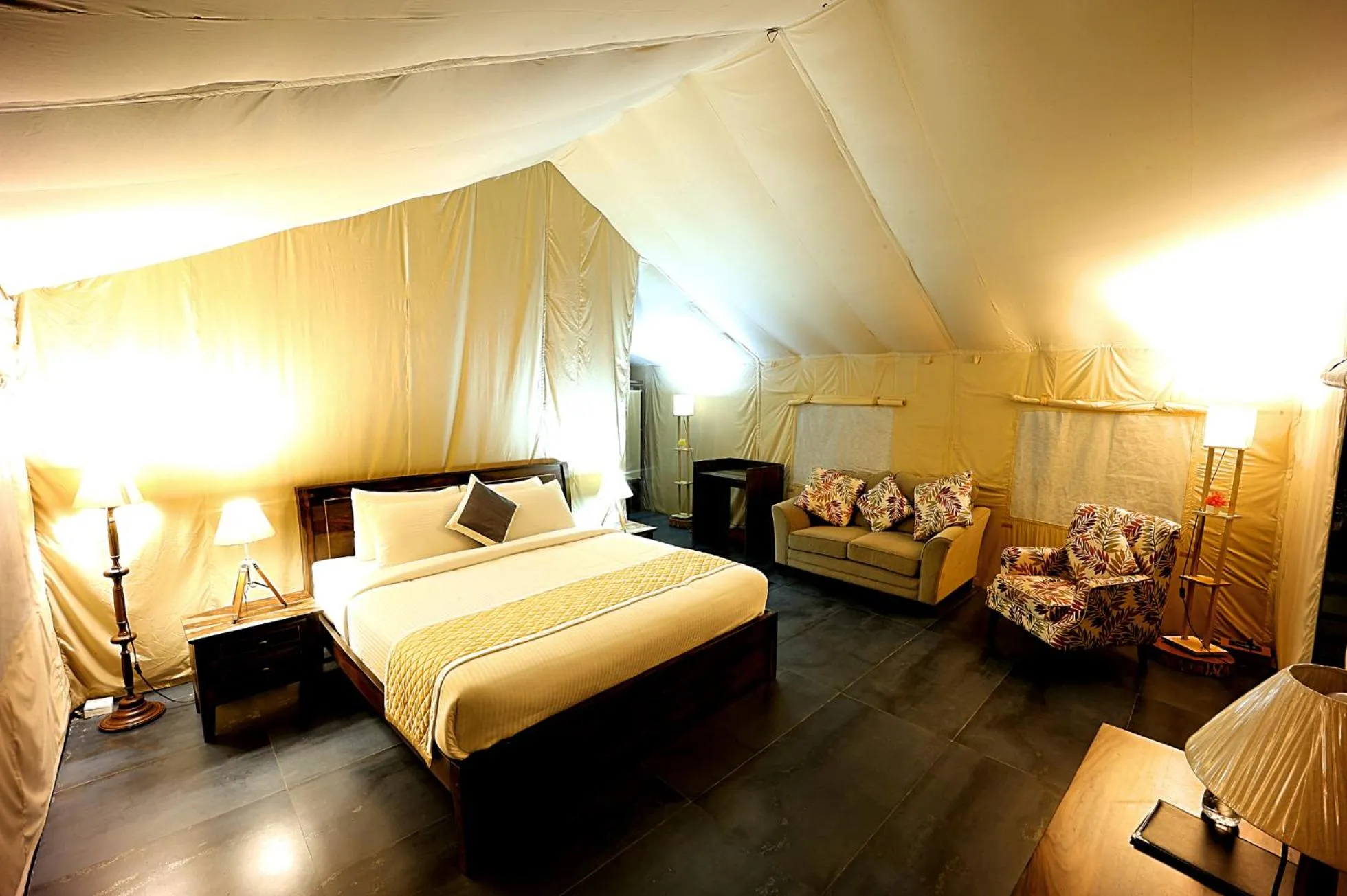 Living room, Bed in Three Hills Resort Coorg