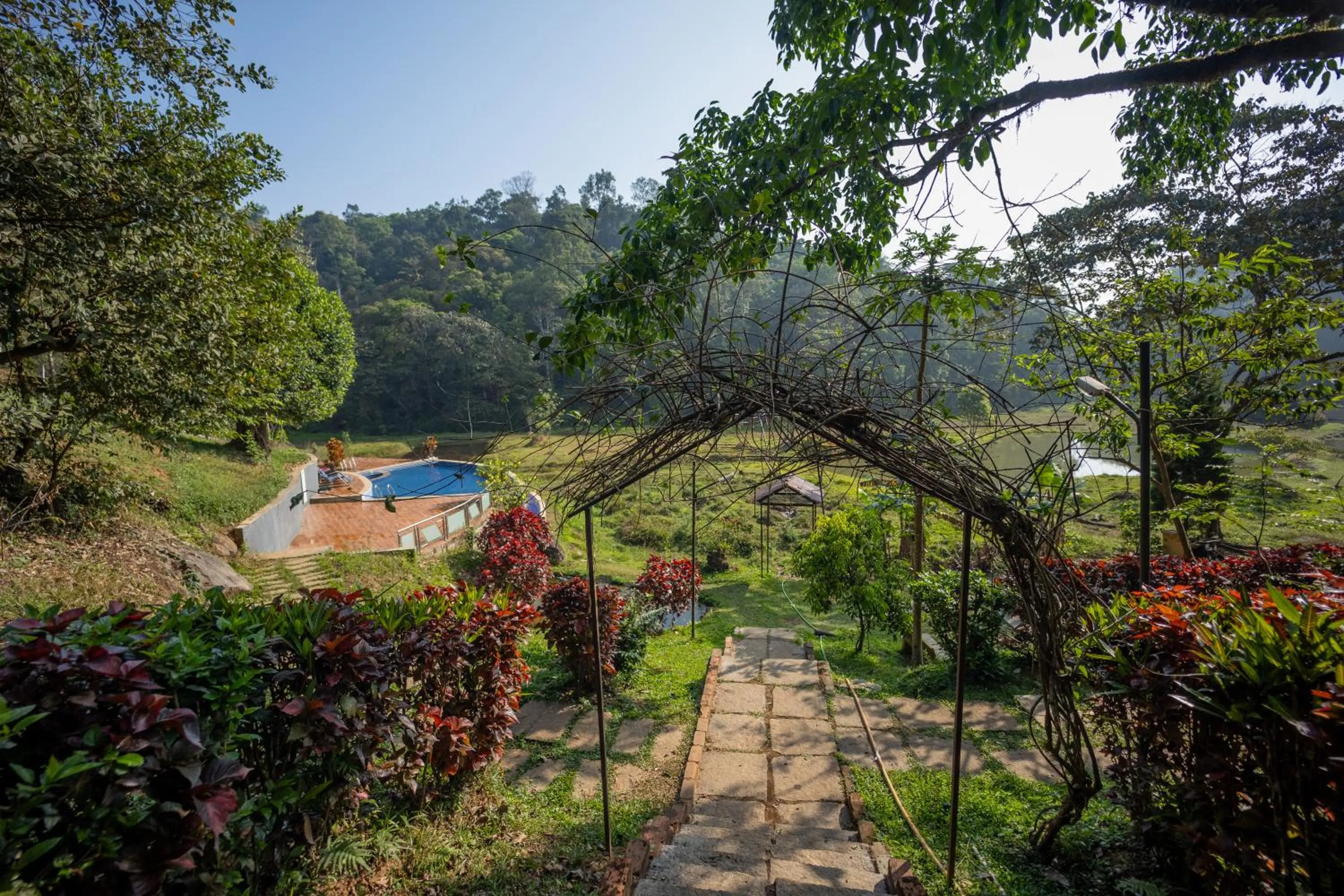 Swimming pool in Three Hills Resort Coorg