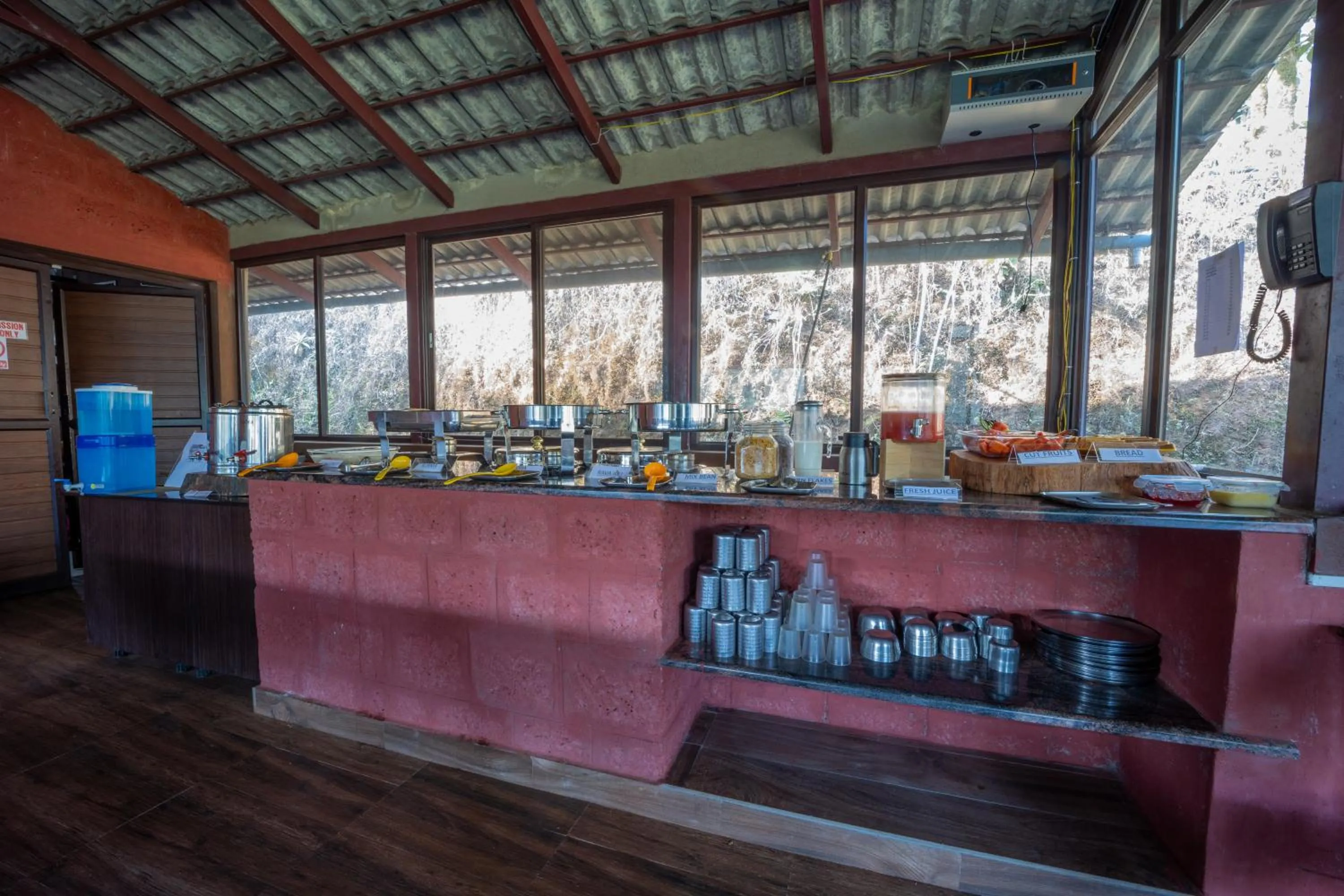 Buffet breakfast in Three Hills Resort Coorg