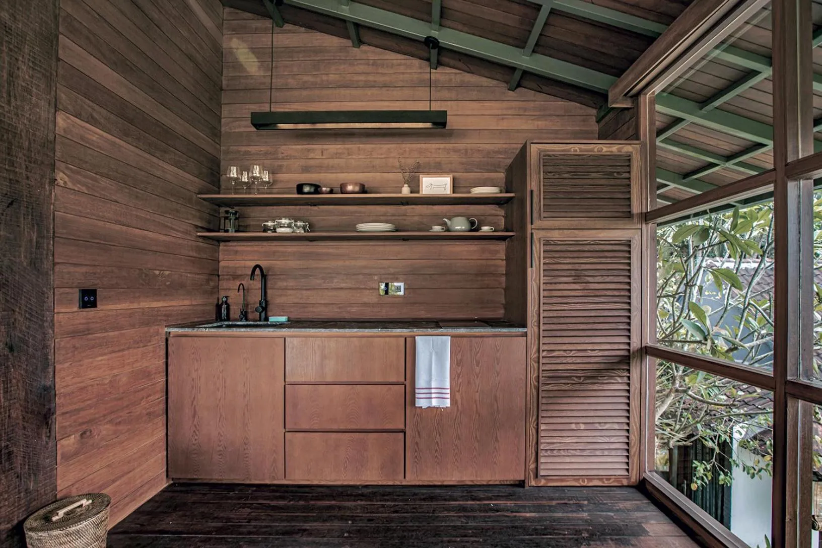 Kitchen or kitchenette in Grün Ubud