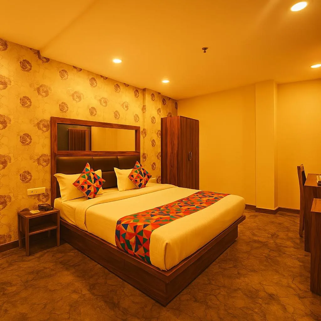 Bed in FabHotel Mona Continental - Nr Laxmi Nagar IT Hub