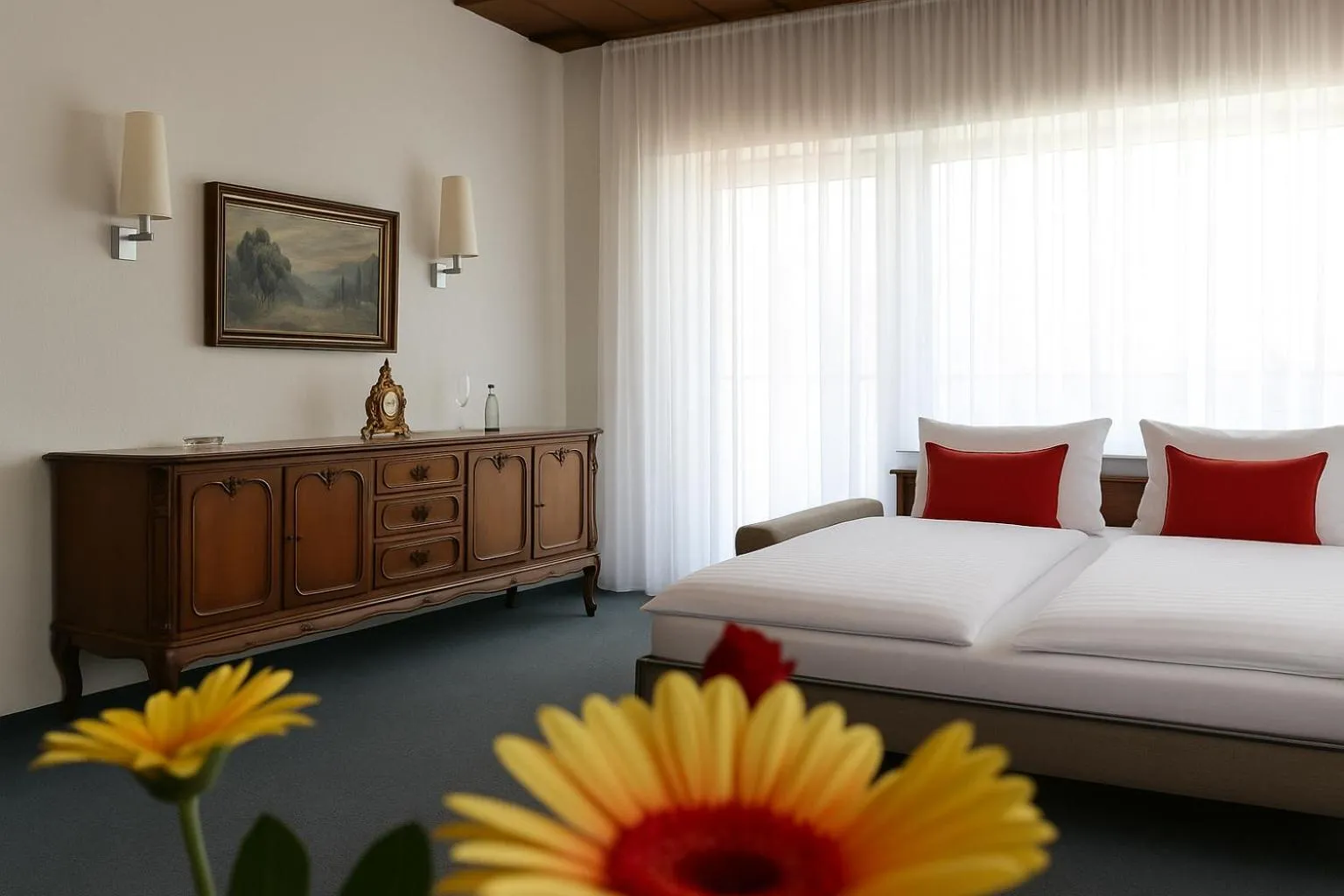 Bed in Hotel-Restaurant Zum Kirschbaum