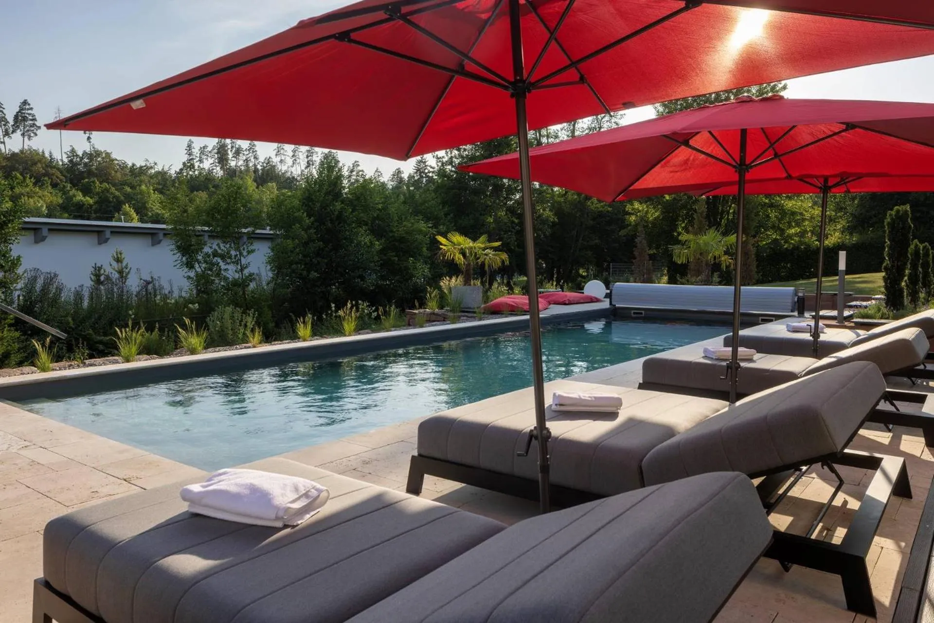 Swimming pool in Romantik Hotel Rindenmühle