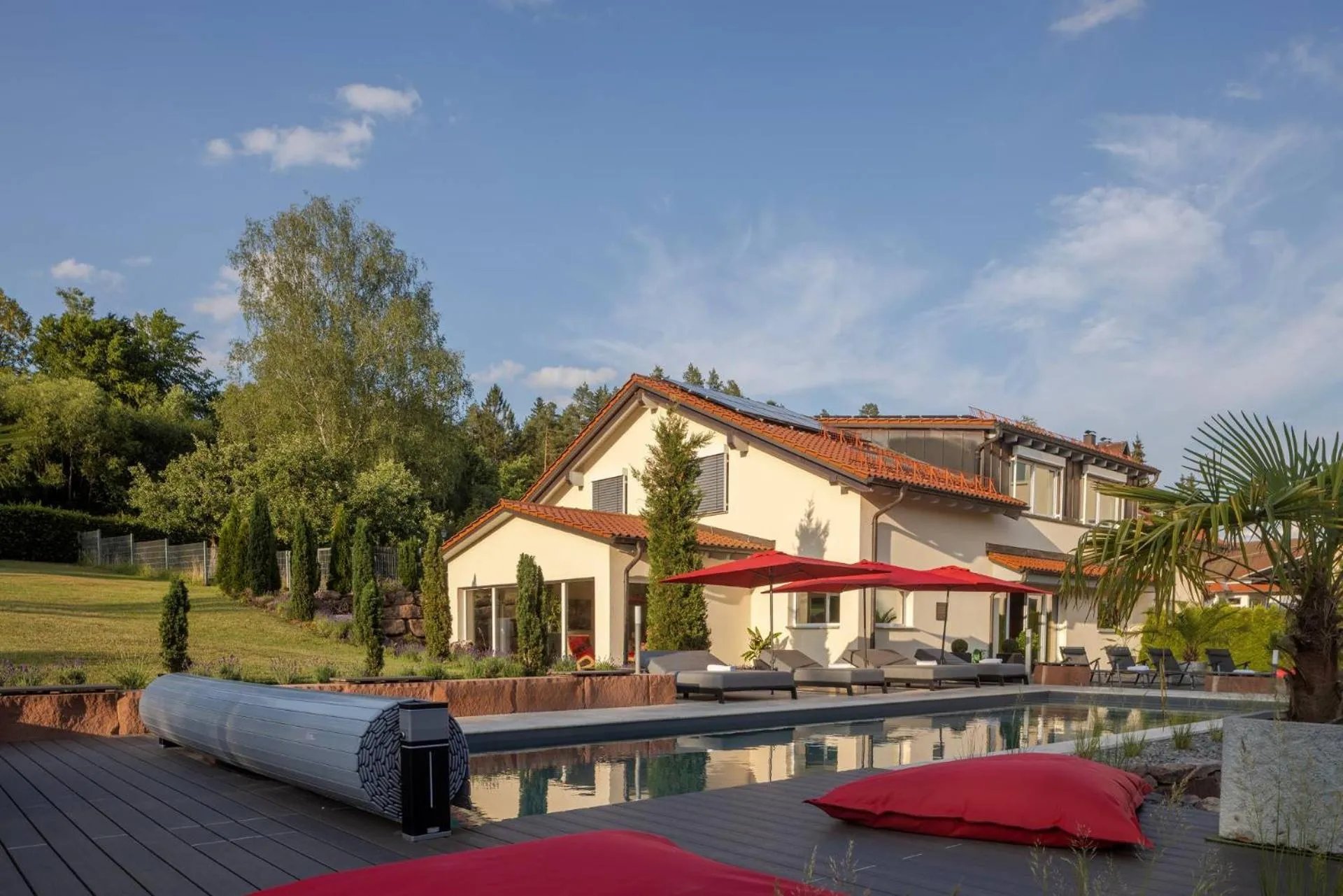 Swimming pool in Romantik Hotel Rindenmühle