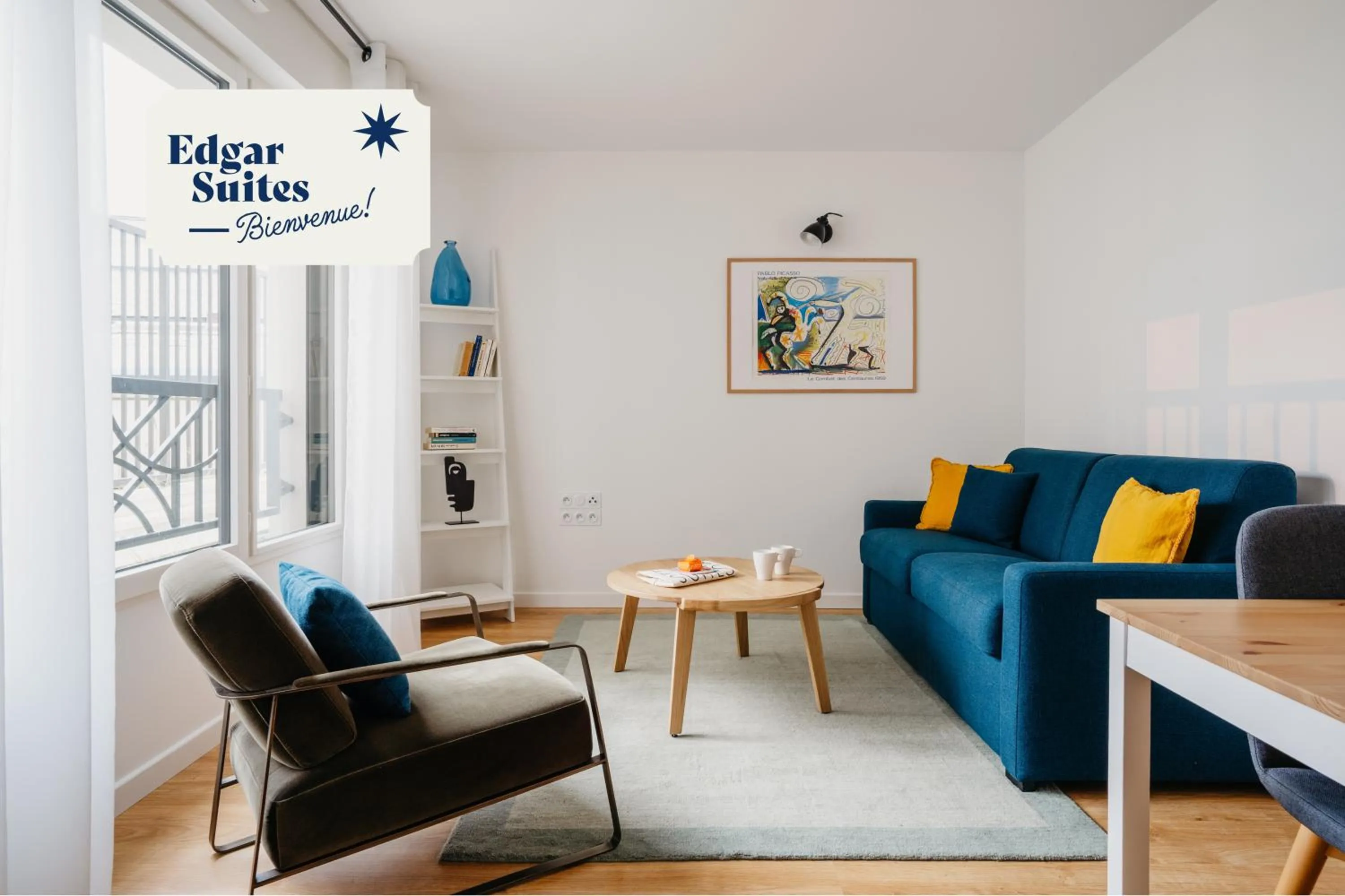 Living room in Edgar Suites Levallois – Jules Verne