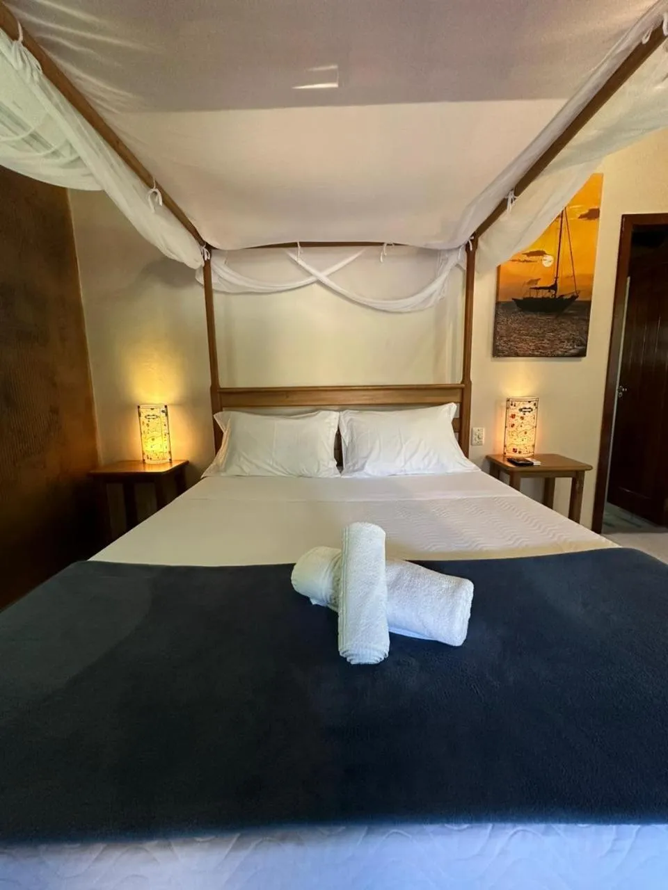 Bed in Pousada Santo Mar