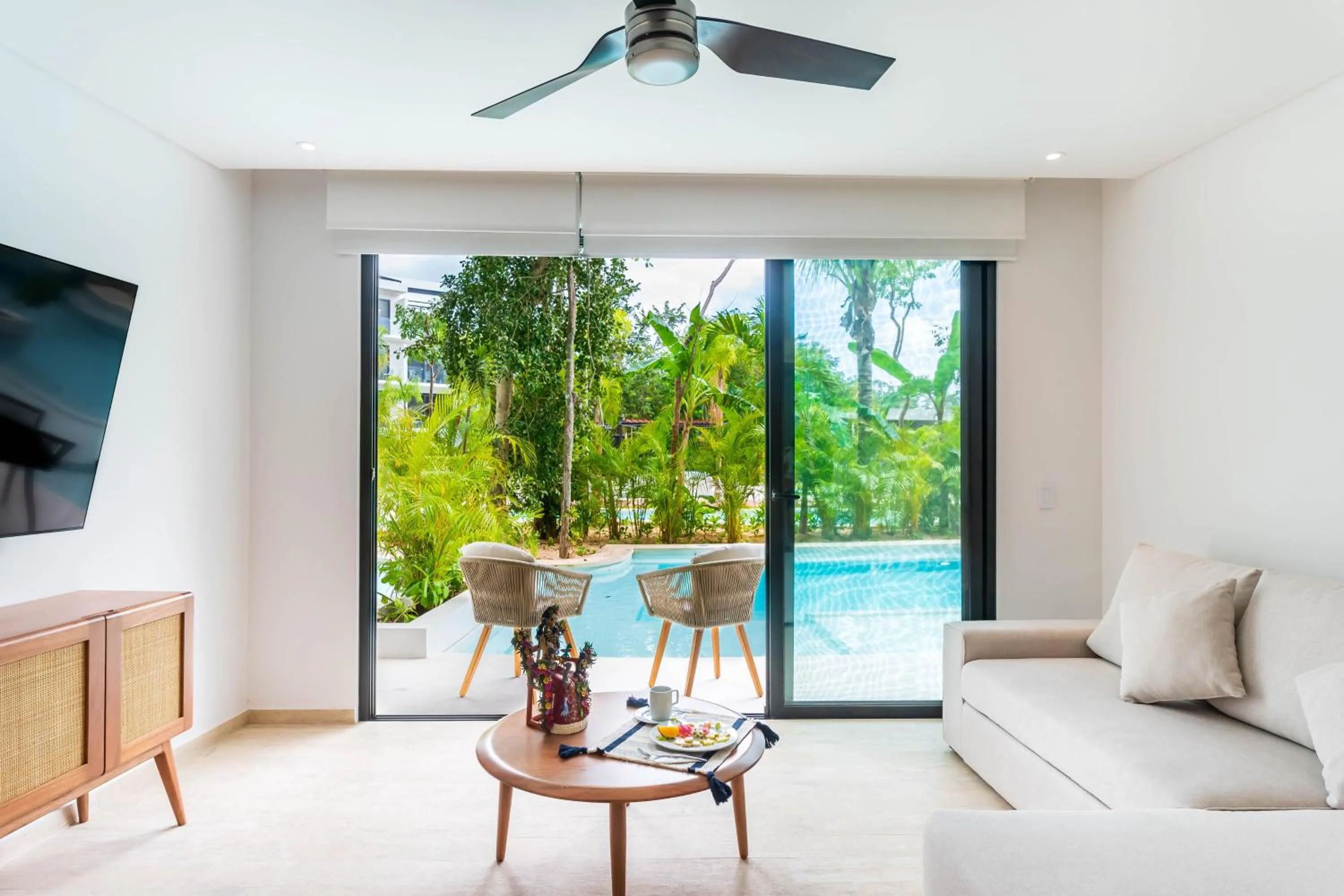 Pool view in Central Park Lagunas by Sandy Powerful