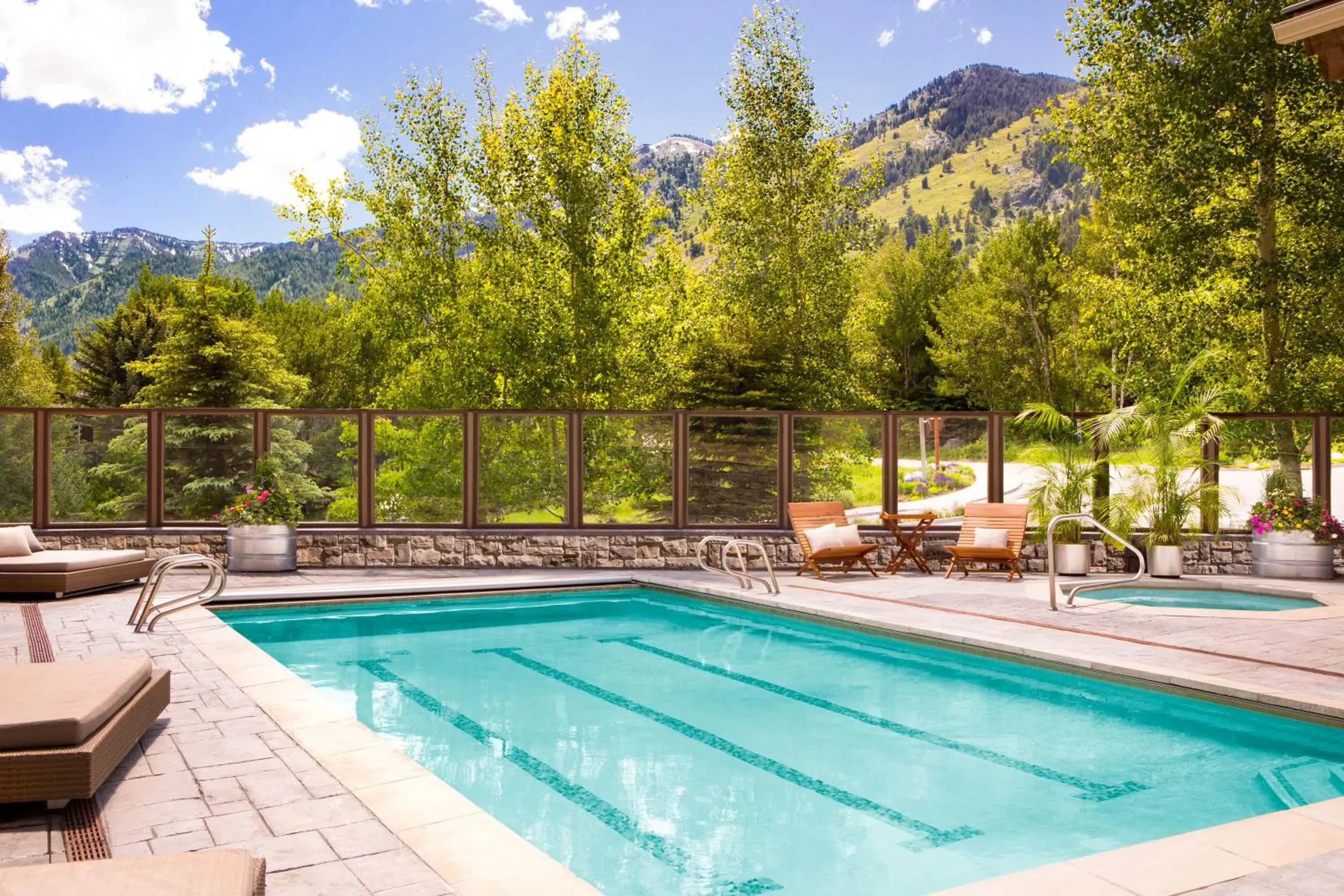 Pool view in Teton Mountain Lodge and Spa, a Noble House Resort Pool view in Teton Mountain Lodge and Spa, a Noble House Resort