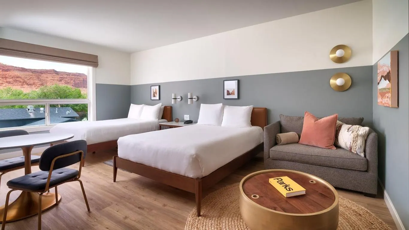 Bed in Gravity Haus Moab