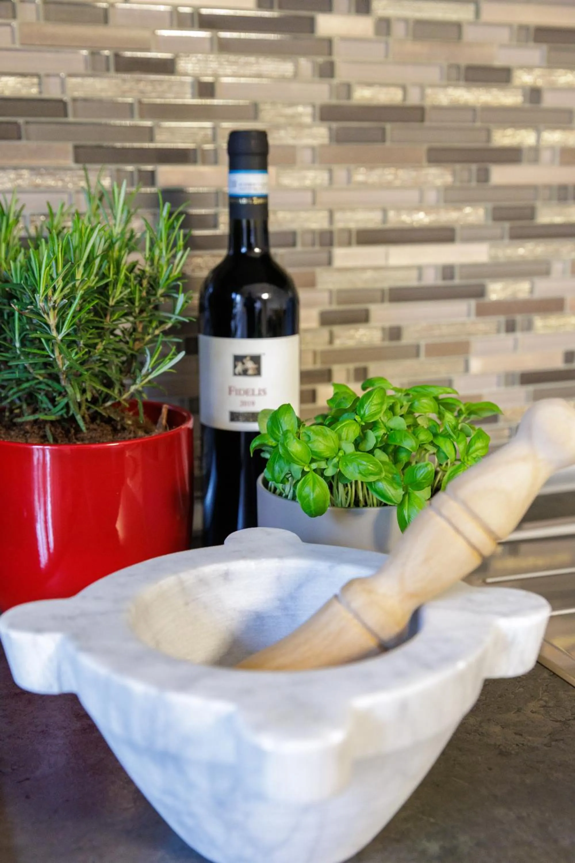 kitchen in Genoa Lux Apartments with parking