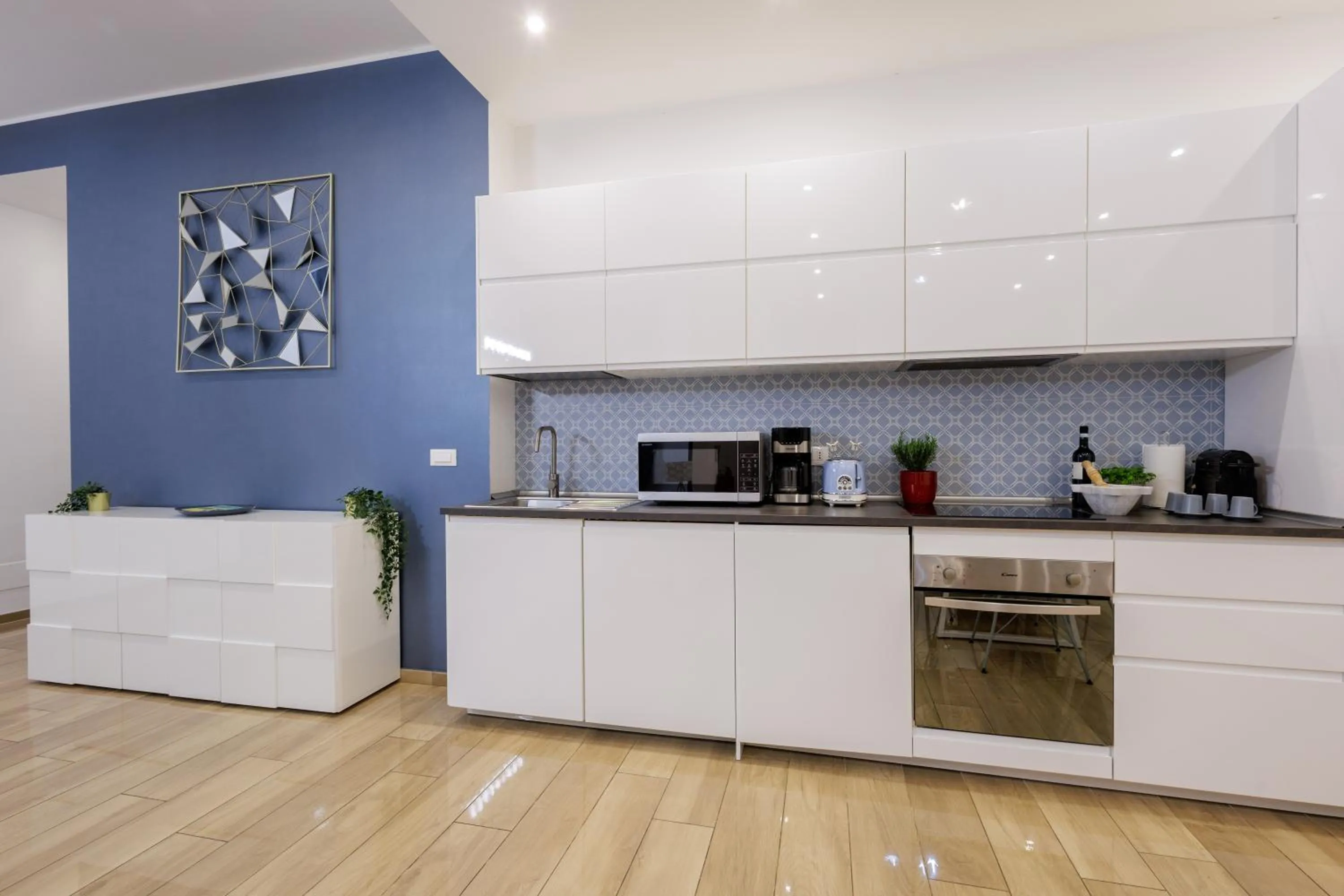 kitchen in Genoa Lux Apartments with parking