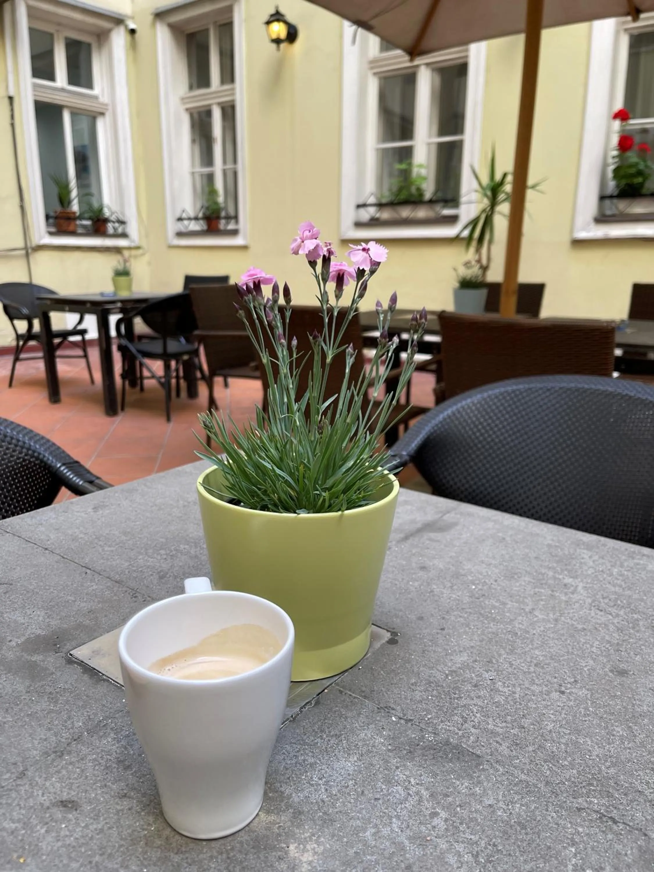 Inner courtyard view in MP Hostel Budapest