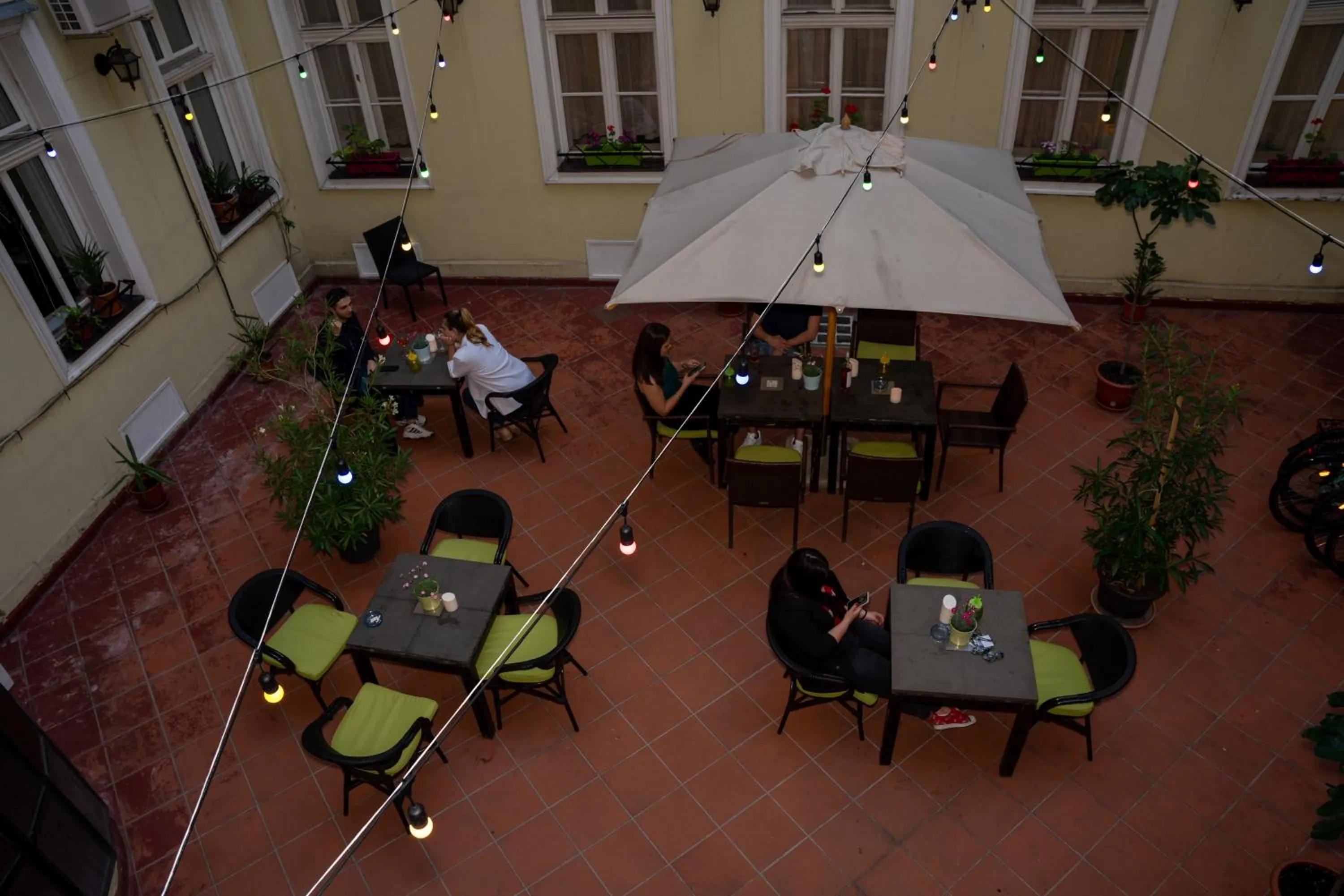 Patio in MP Hostel Budapest