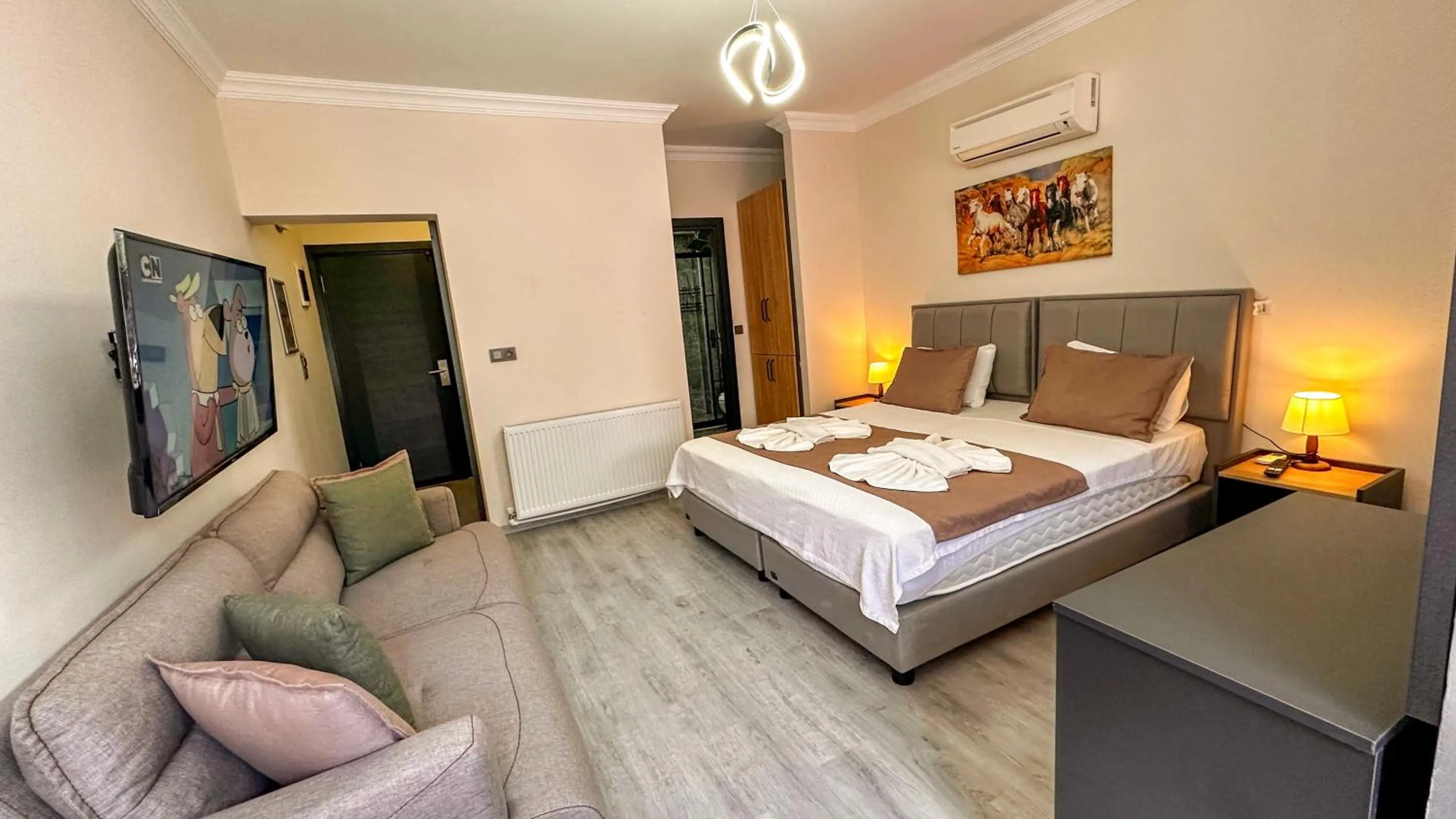 Bed in Mykonut Boutique Suites