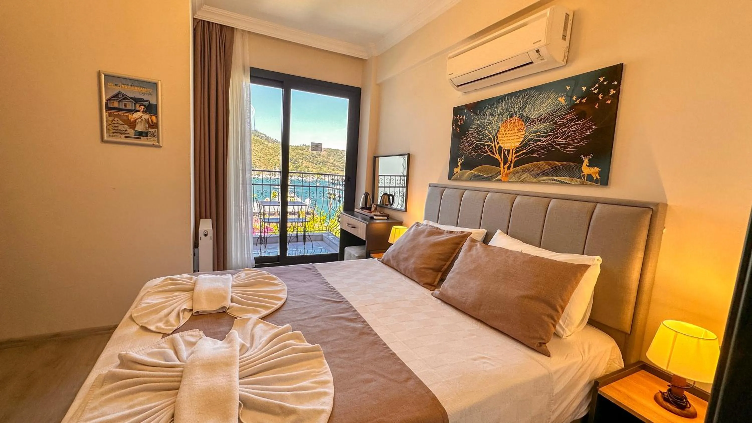 Bed in Mykonut Boutique Suites