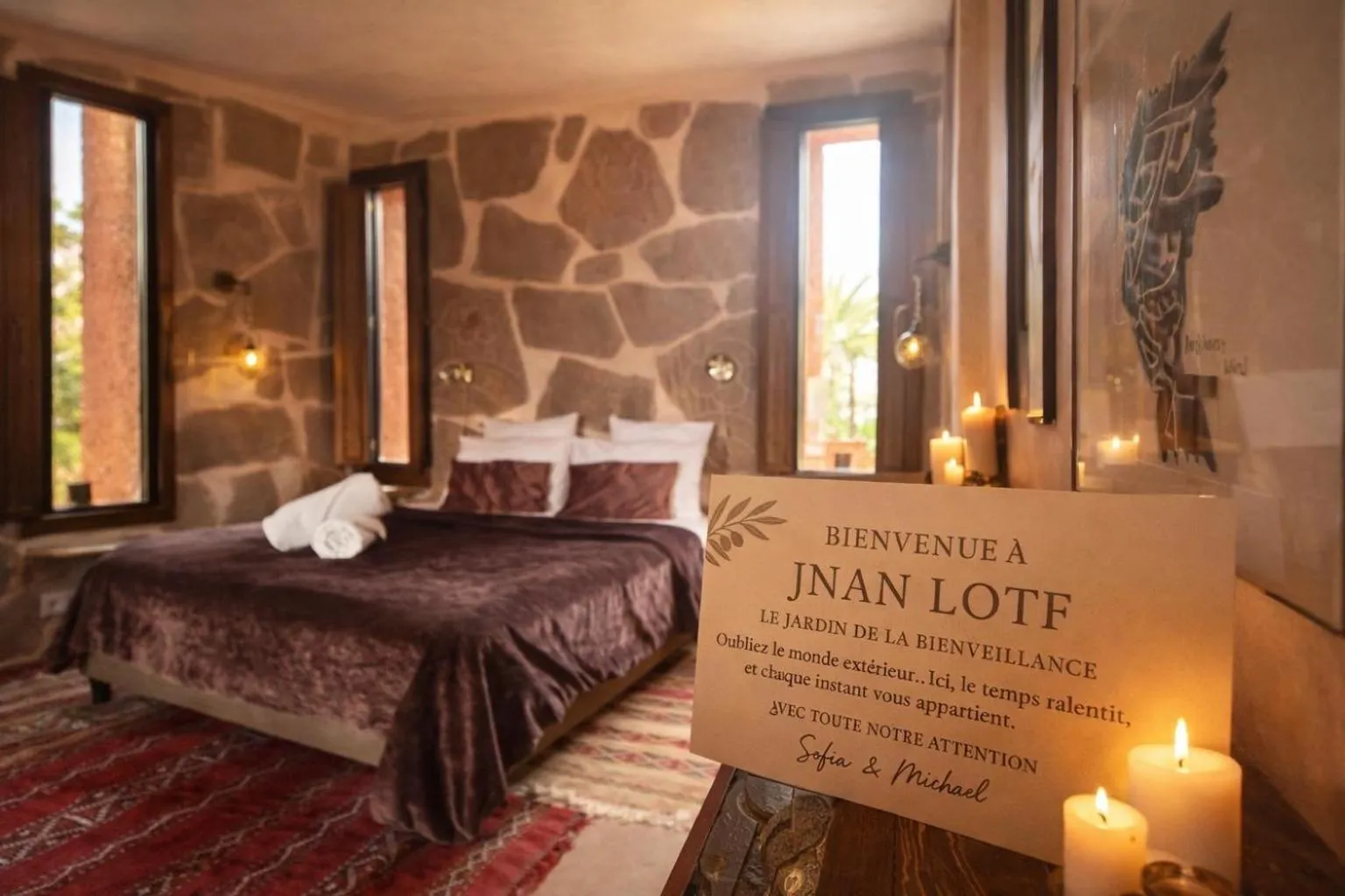 Bed in Jnan Lotf Marrakech - Le Jardin de la Bienveillance