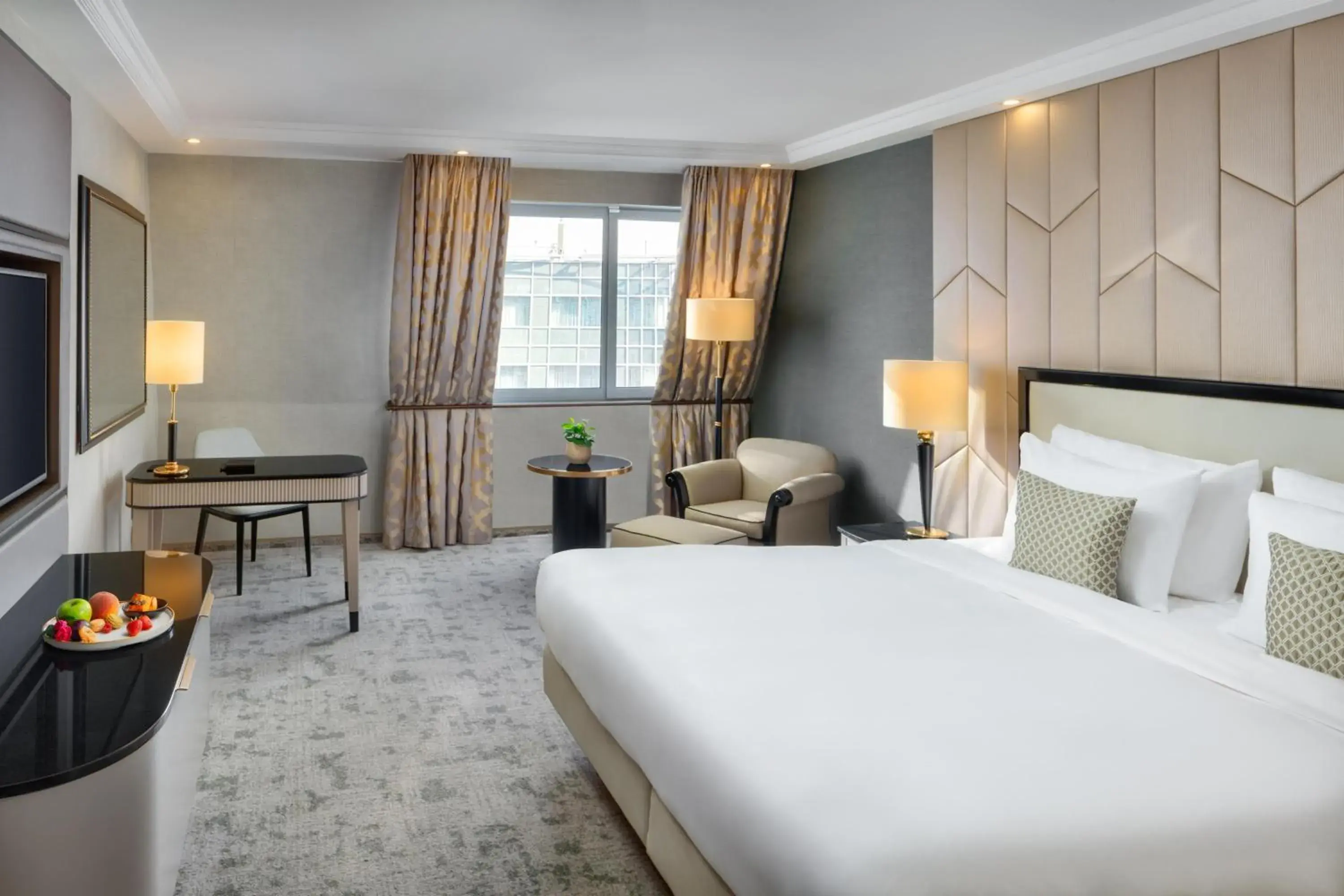 View (from property/room), Bed in Kempinski Hotel Corvinus Budapest View (from property/room), Bed in Kempinski Hotel Corvinus Budapest