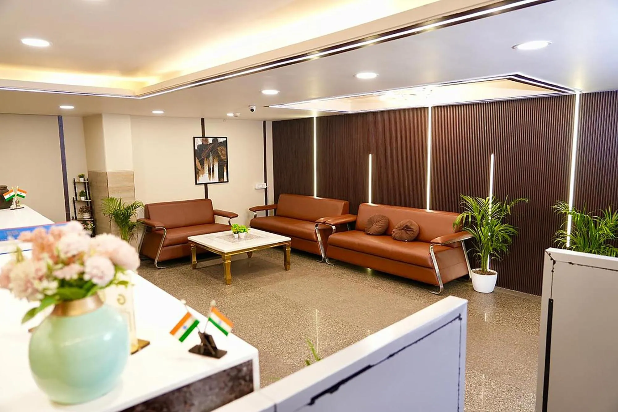 Seating area in FabHotel Kirti Nagar