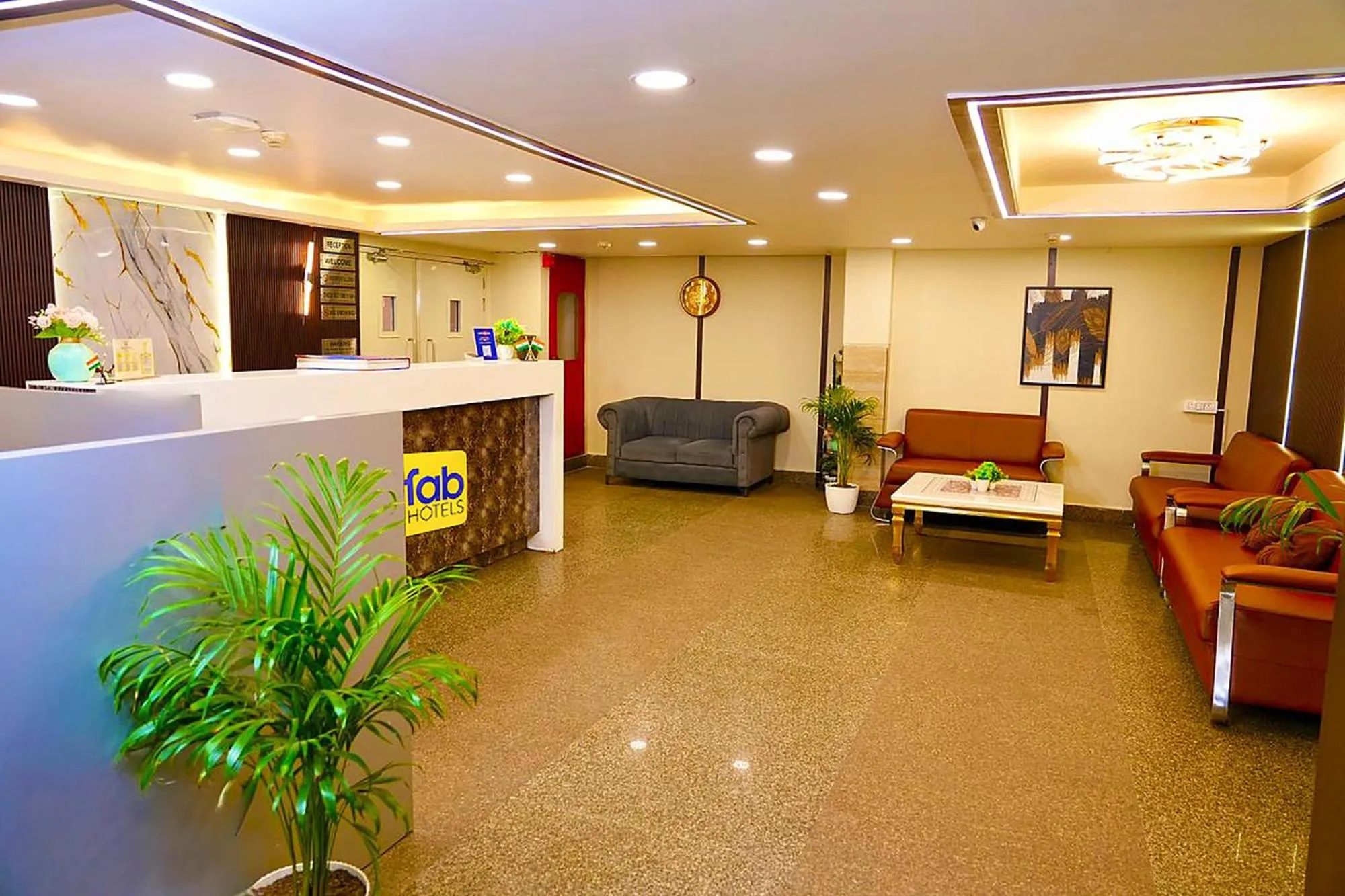 Lobby or reception in FabHotel Kirti Nagar
