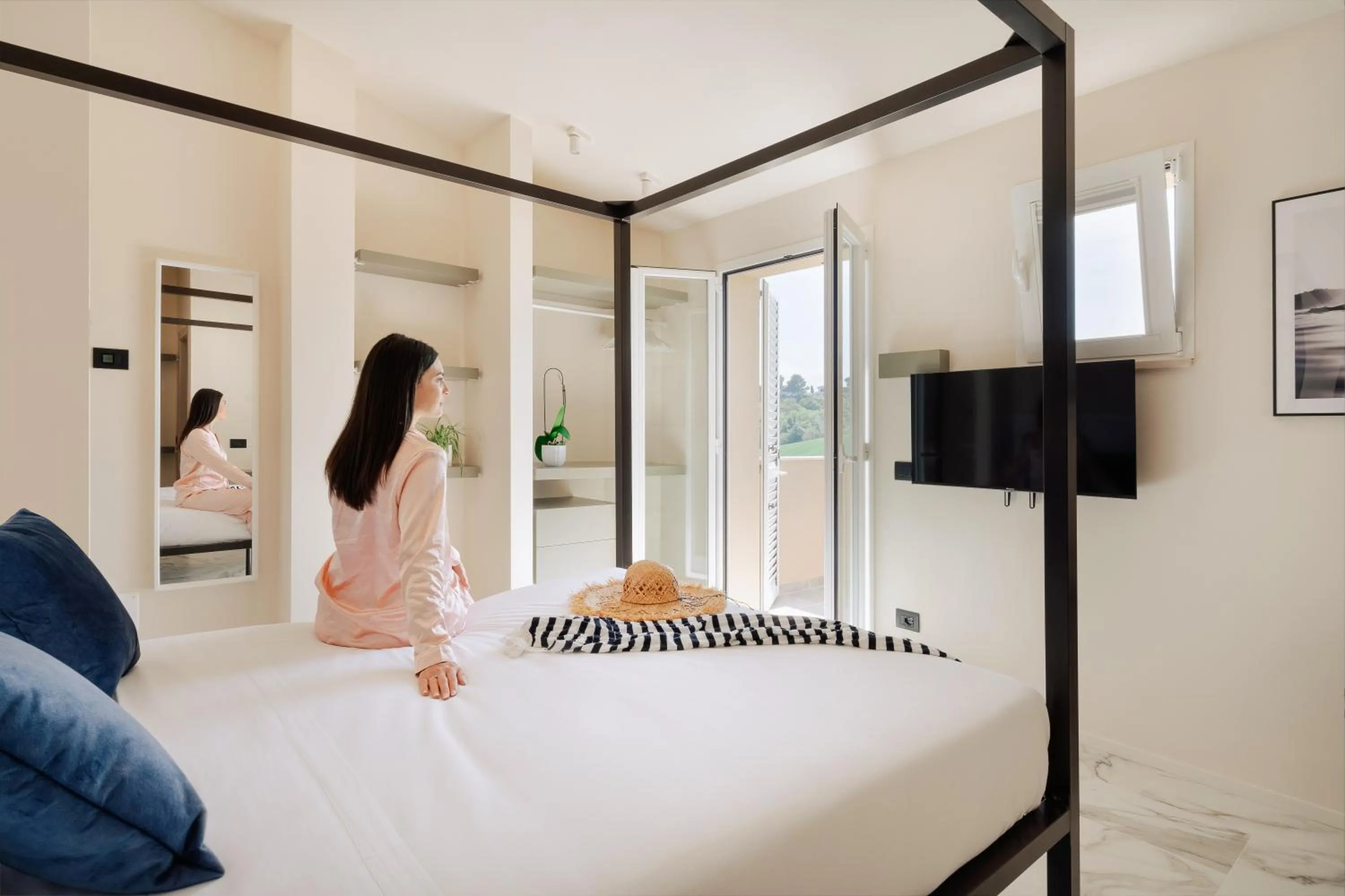 People, Bed in Pietra Bianca Hotel