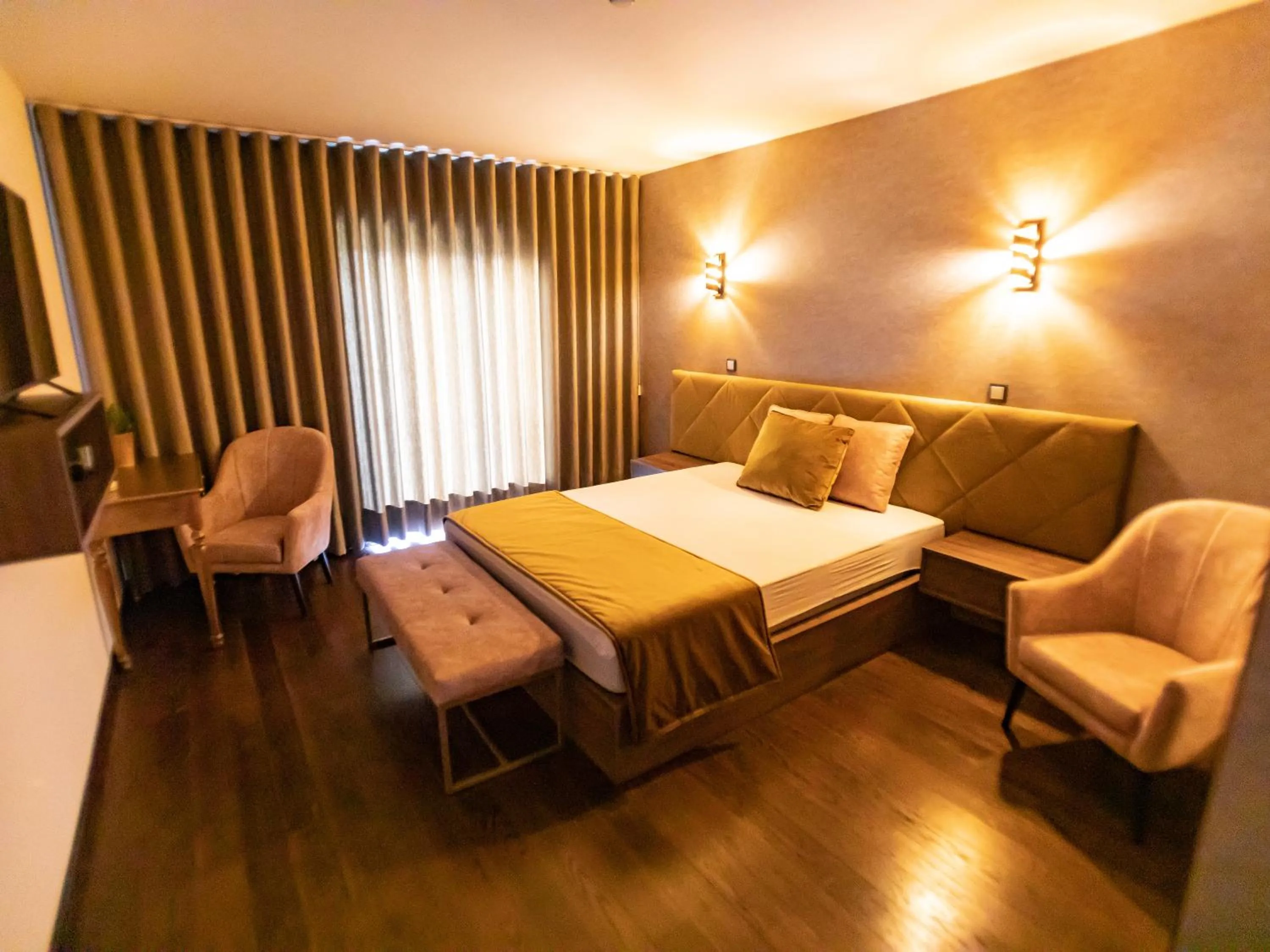 Bed in Golden Mirror