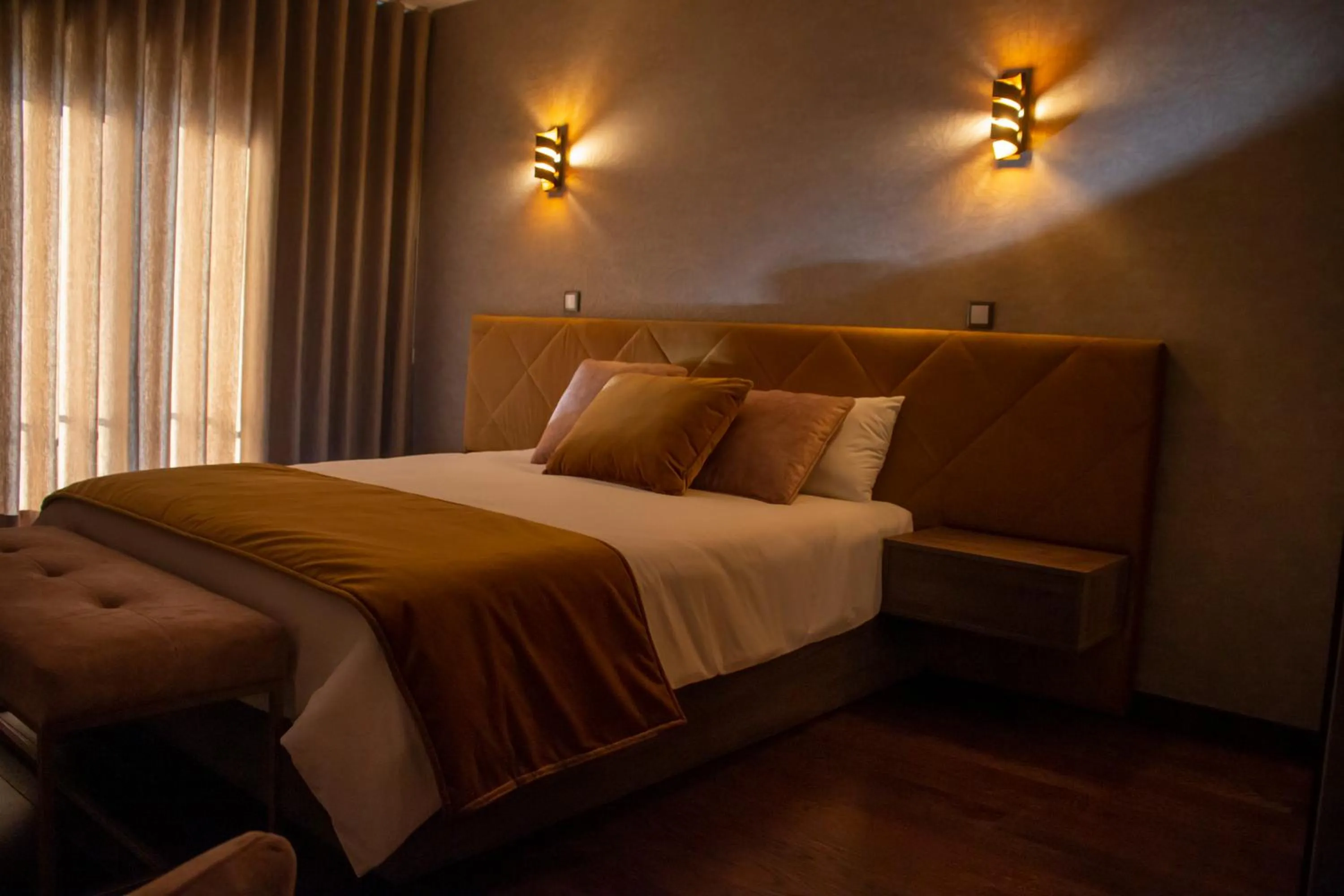 Bed in Golden Mirror