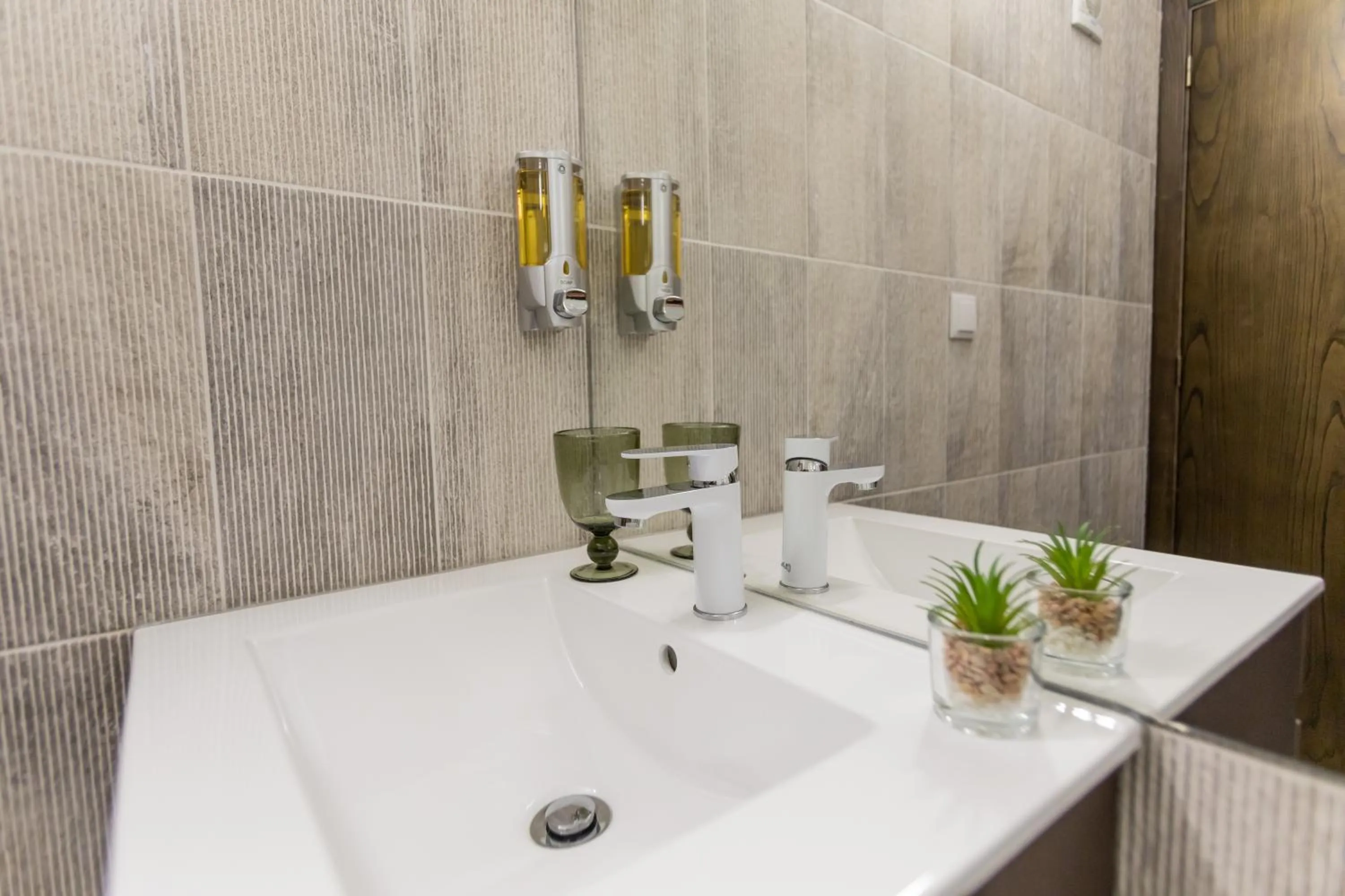 Bathroom in Golden Mirror