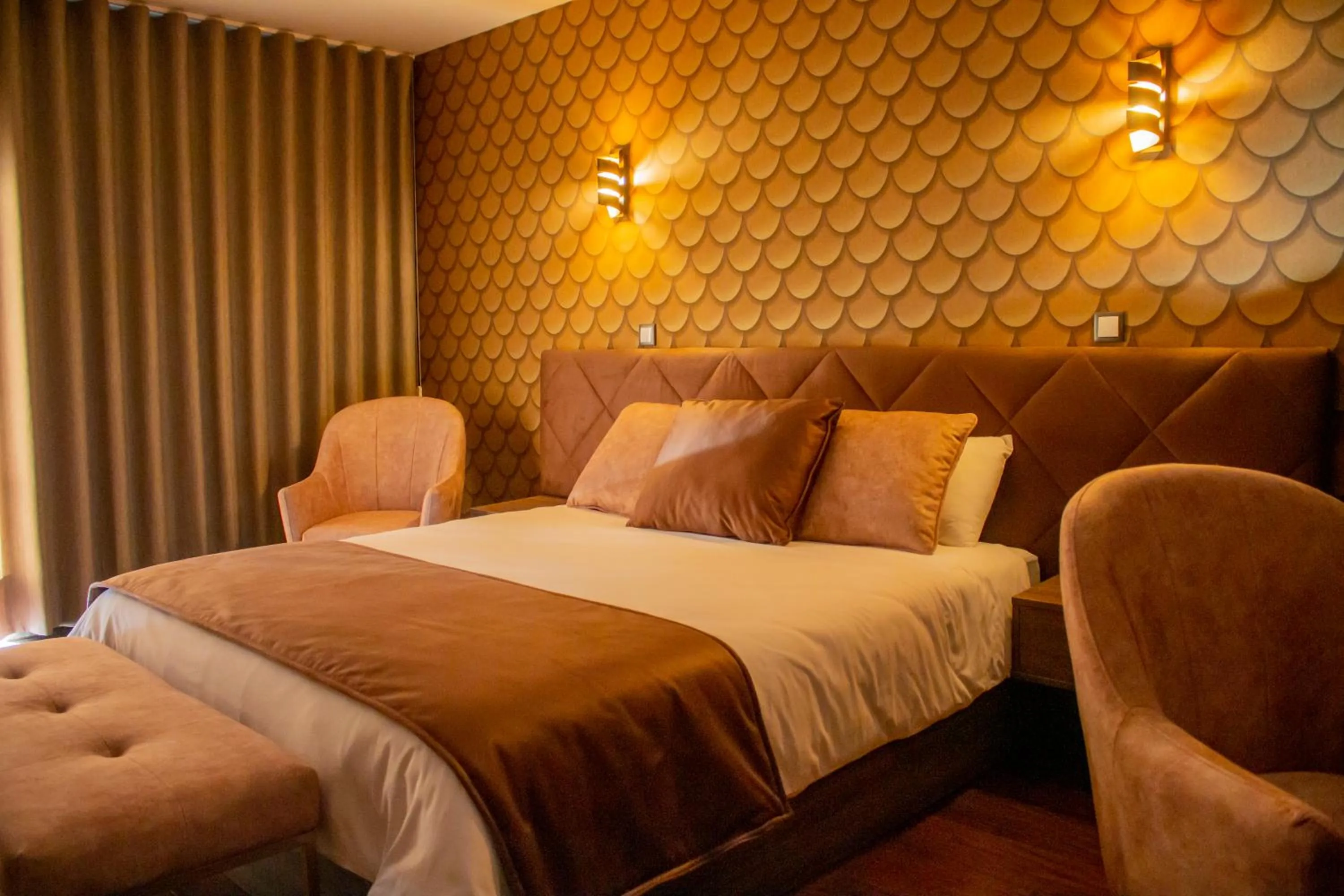 Bed in Golden Mirror