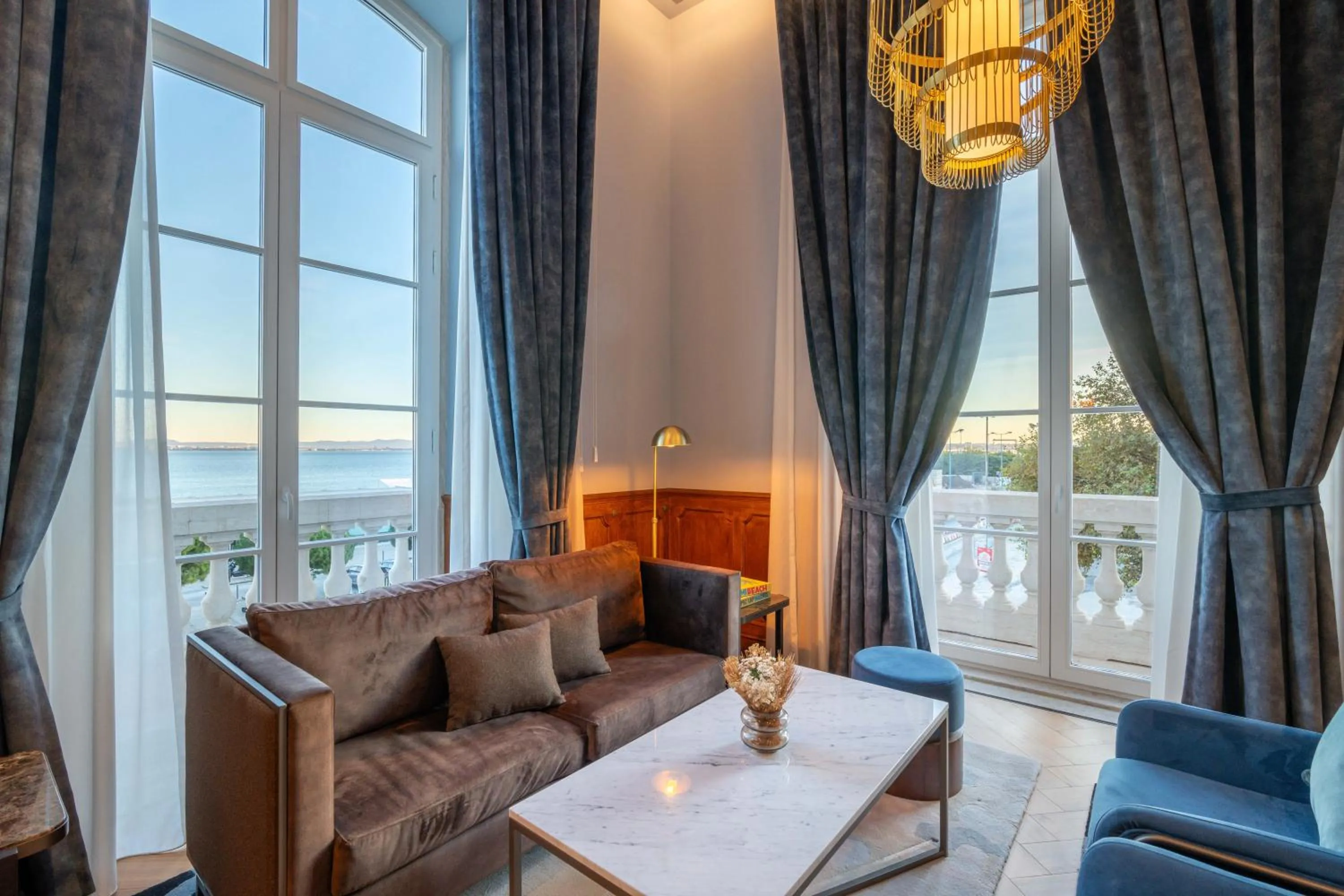 Seating area in The Editory Riverside Hotel, an Historic Hotel