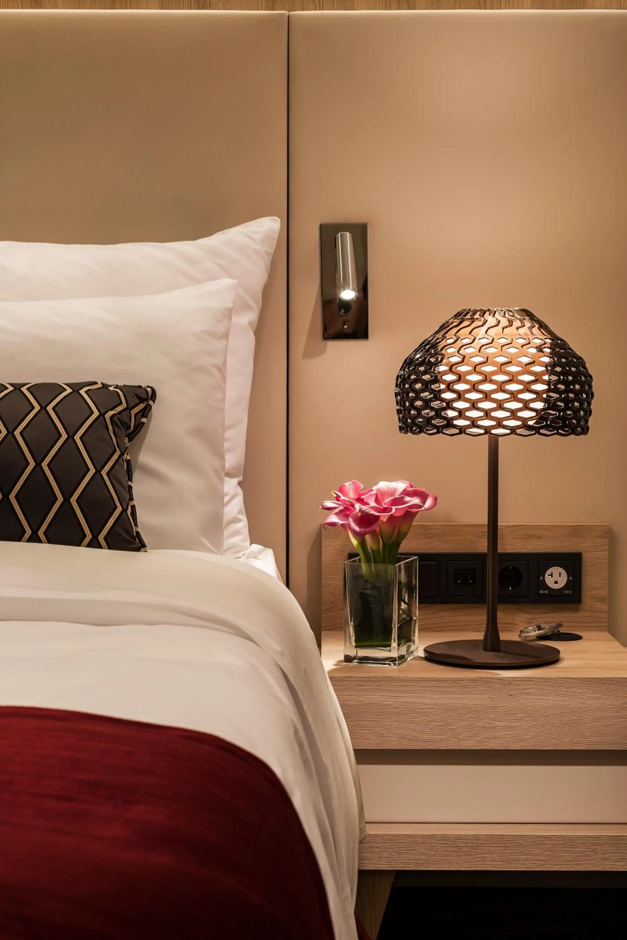 Decorative detail, Bed in Radisson Blu Béke Hotel, Budapest