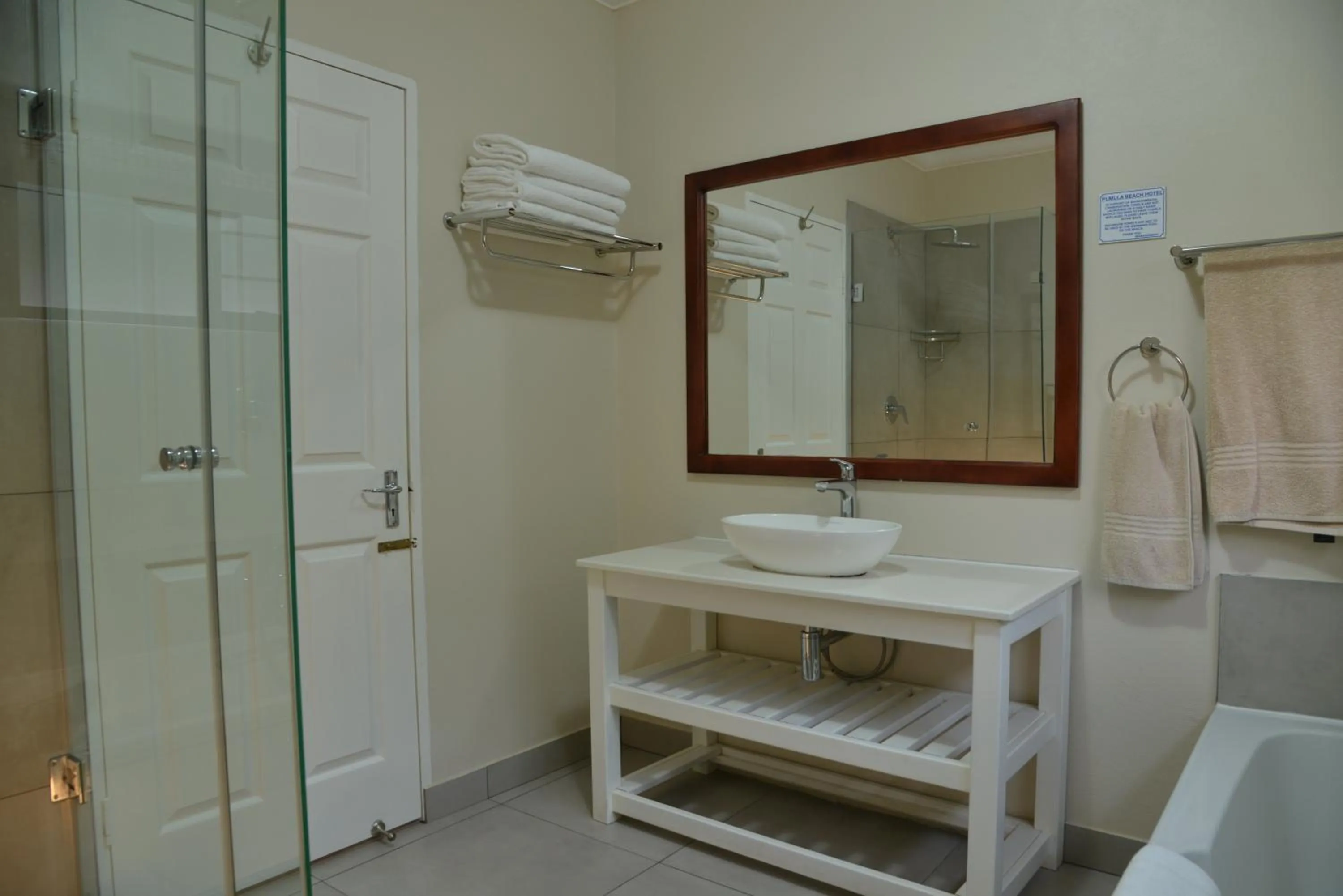 Shower in Pumula Beach Hotel