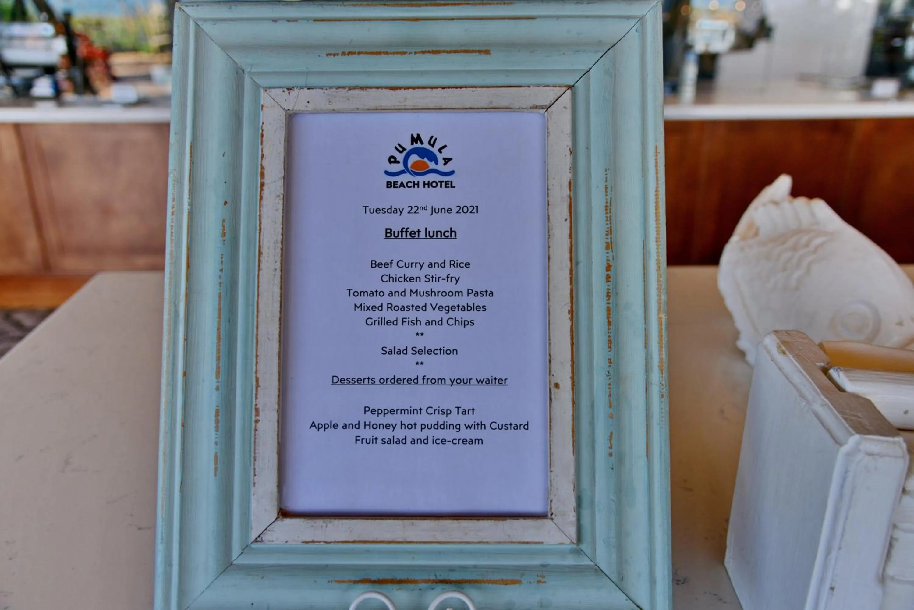 Logo/Certificate/Sign in Pumula Beach Hotel