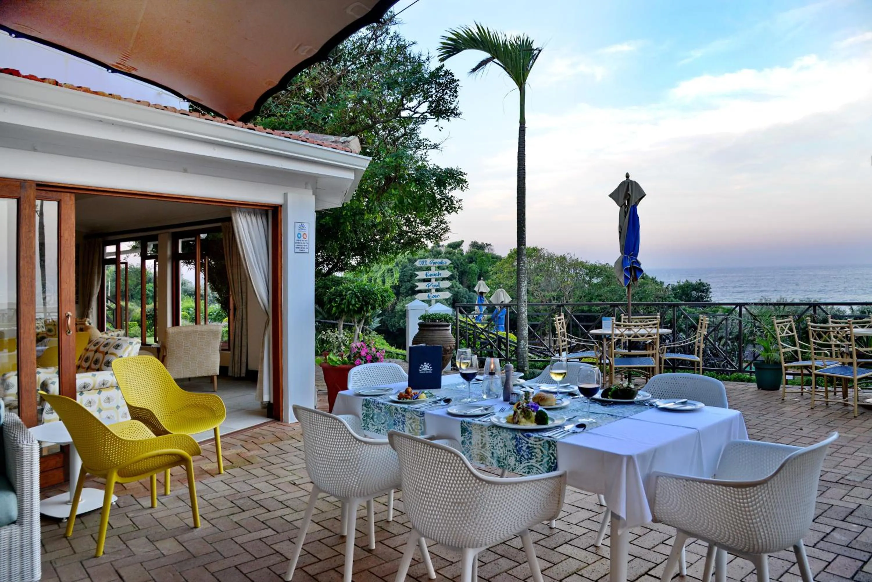 Patio in Pumula Beach Hotel