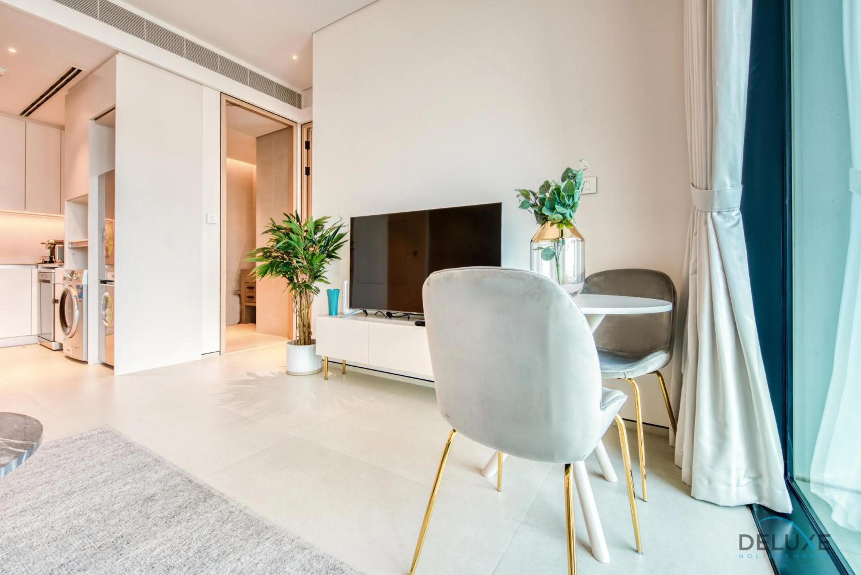 TV and multimedia in Exquisite 1BR at The Address Residences in JBR by Deluxe Holiday Homes